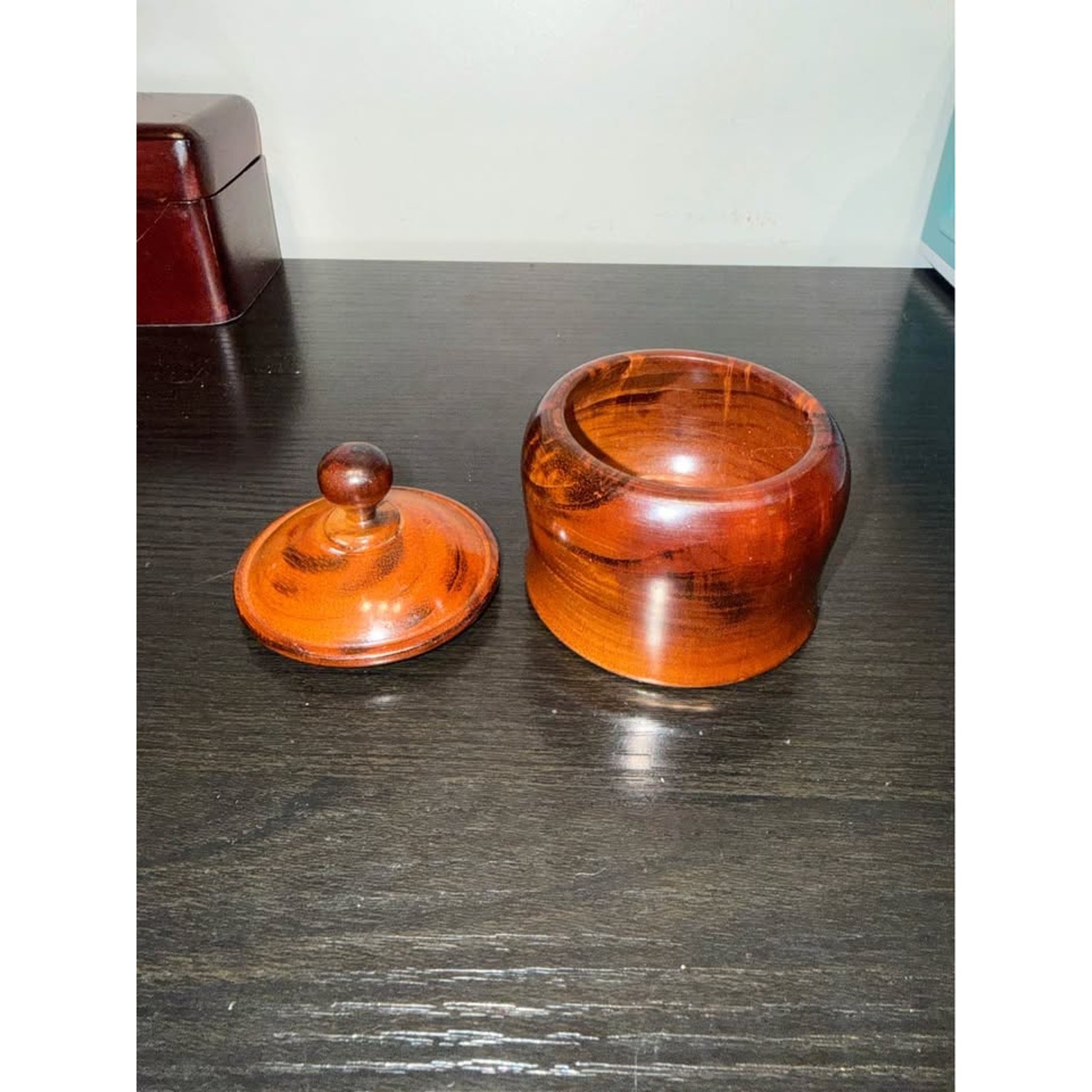 Vintage Hand Turned Wooden trinket Box: Tasmanian Home Decor