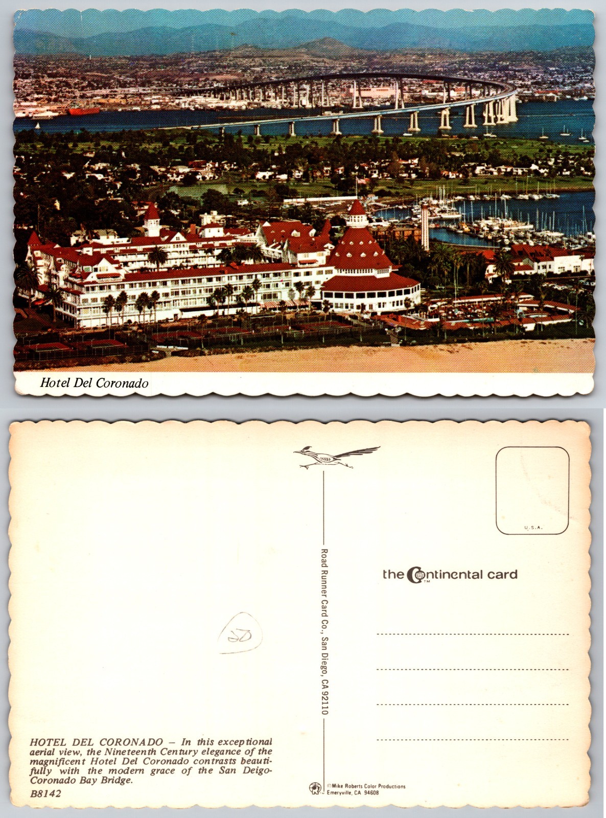 Continental Hotel Del Coronado San Diego Postcard