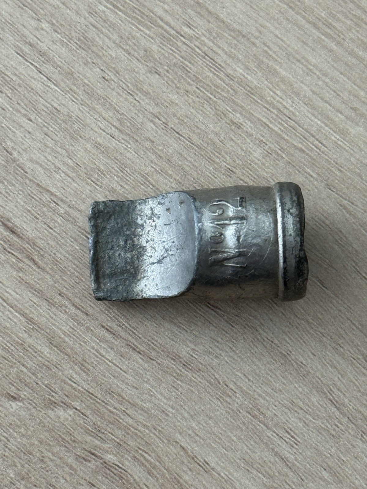 Vintage Antique Cast Metal Pewter Whistle No 12 Trench Military Style Pocket