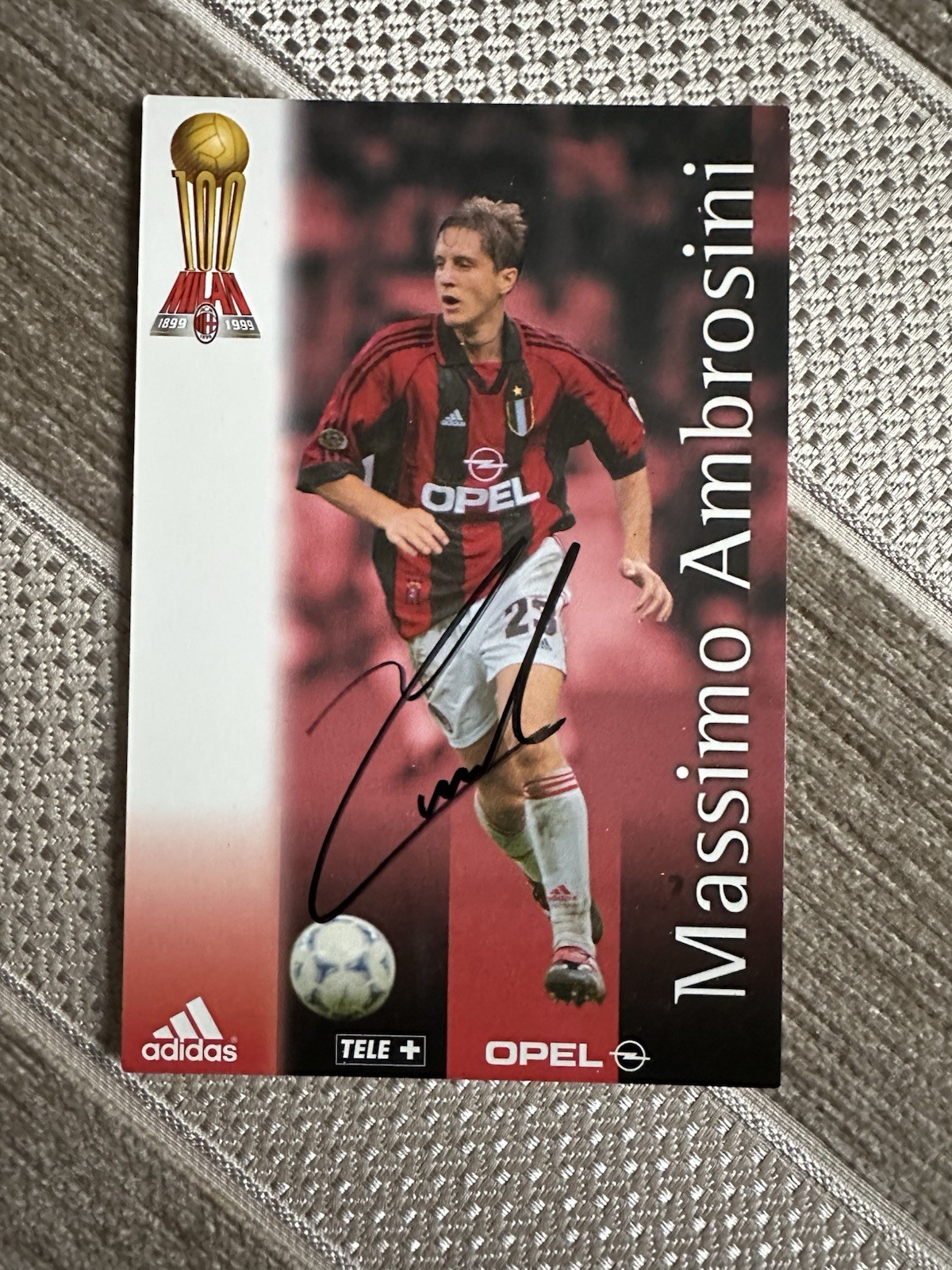 Massimo Ambrosini AC Milan Milan Autograph Card Original