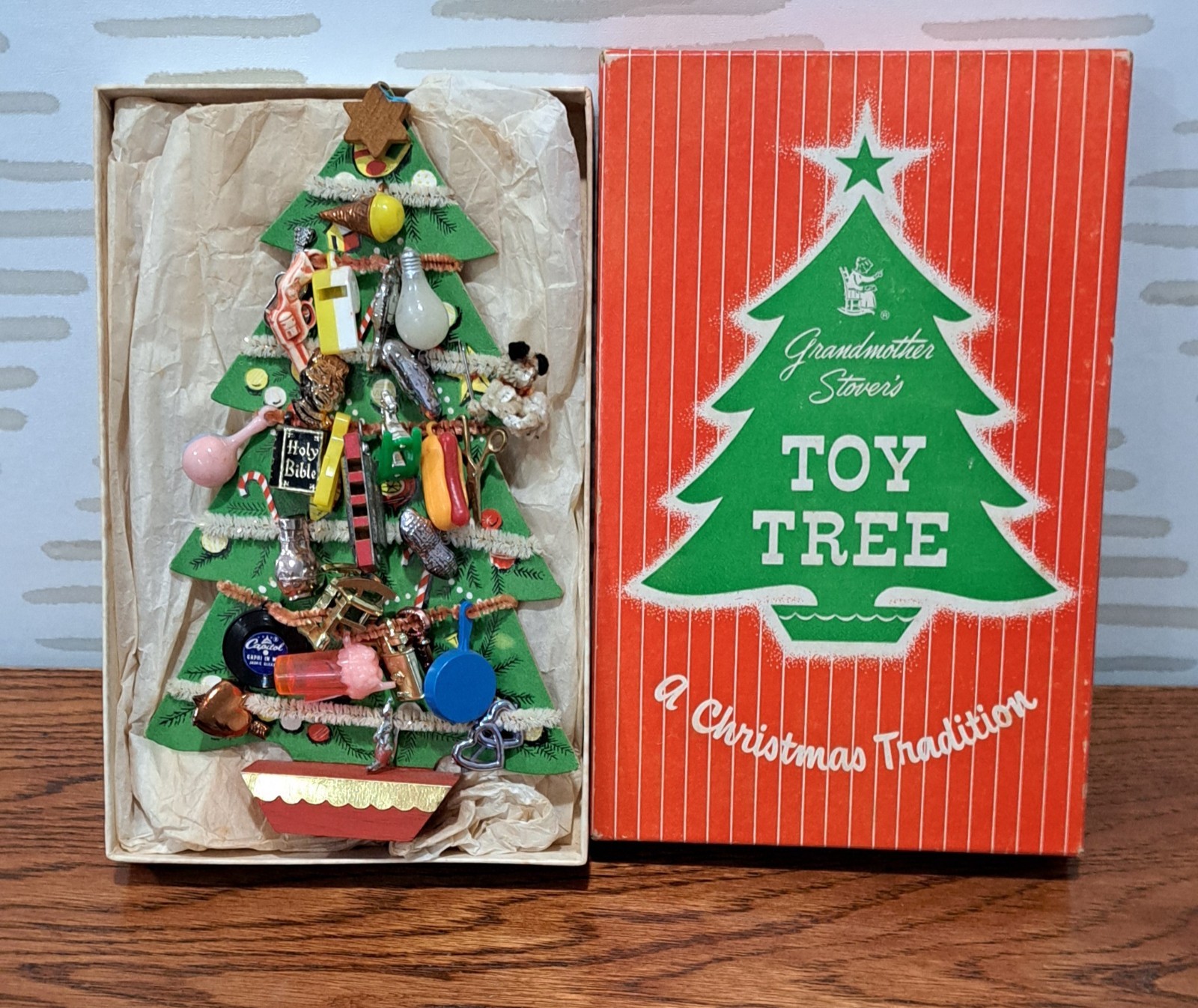Vintage 1950s Grandmother Stover's Toy Christmas Tree Orig Box