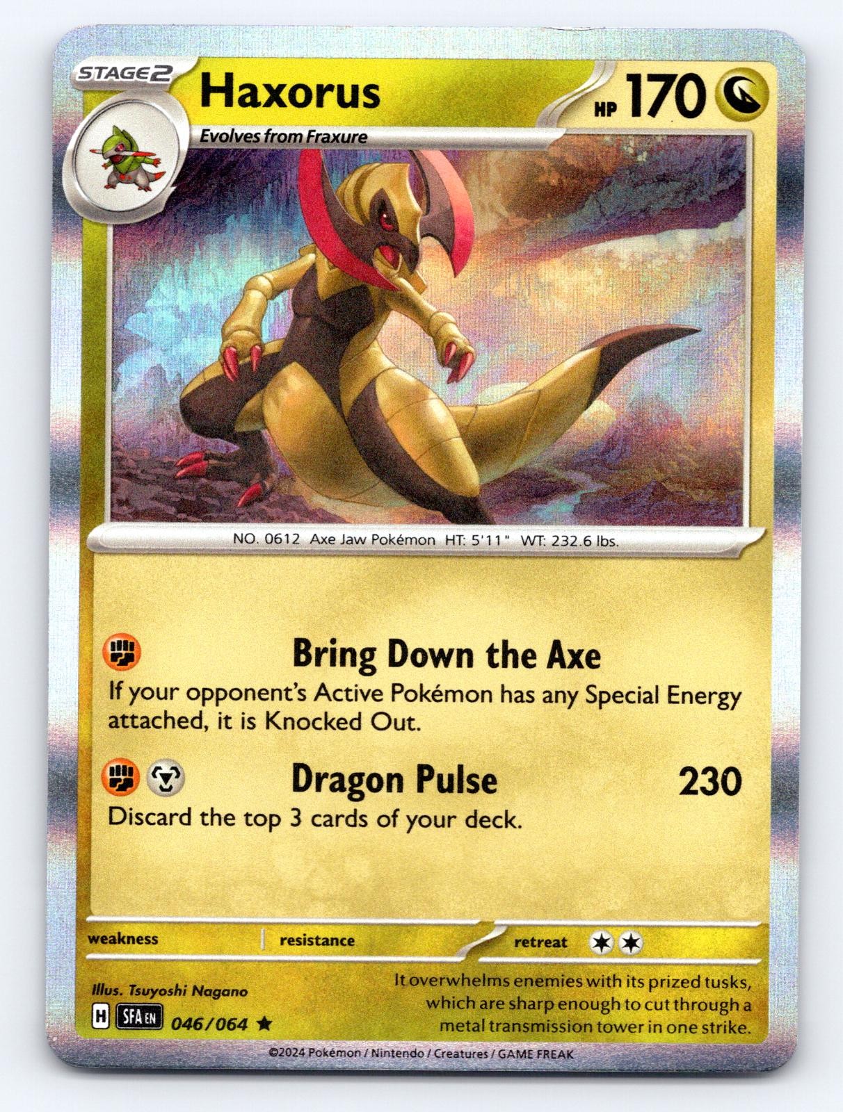 Haxorus 046/064 Rare Shrouded Fable Pokemon Holo Near Mint