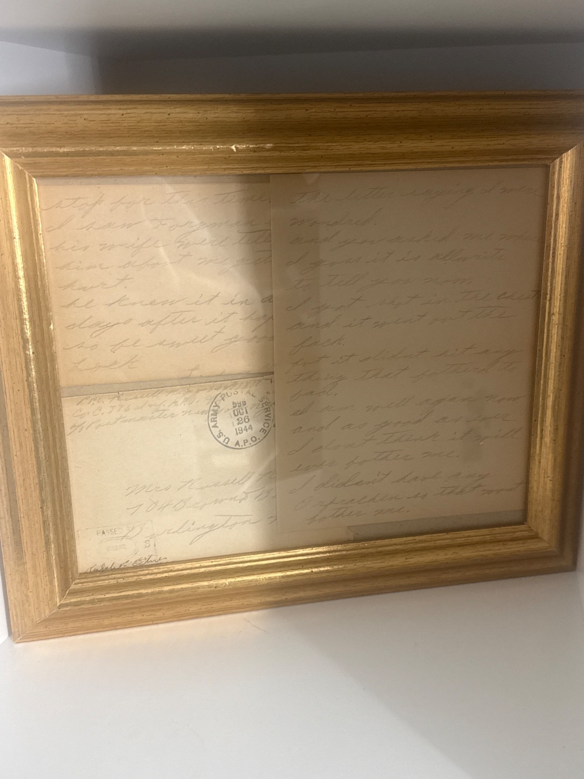 WW2 Soldiers Letters from Overseas, letter to his wife about being shot in the
