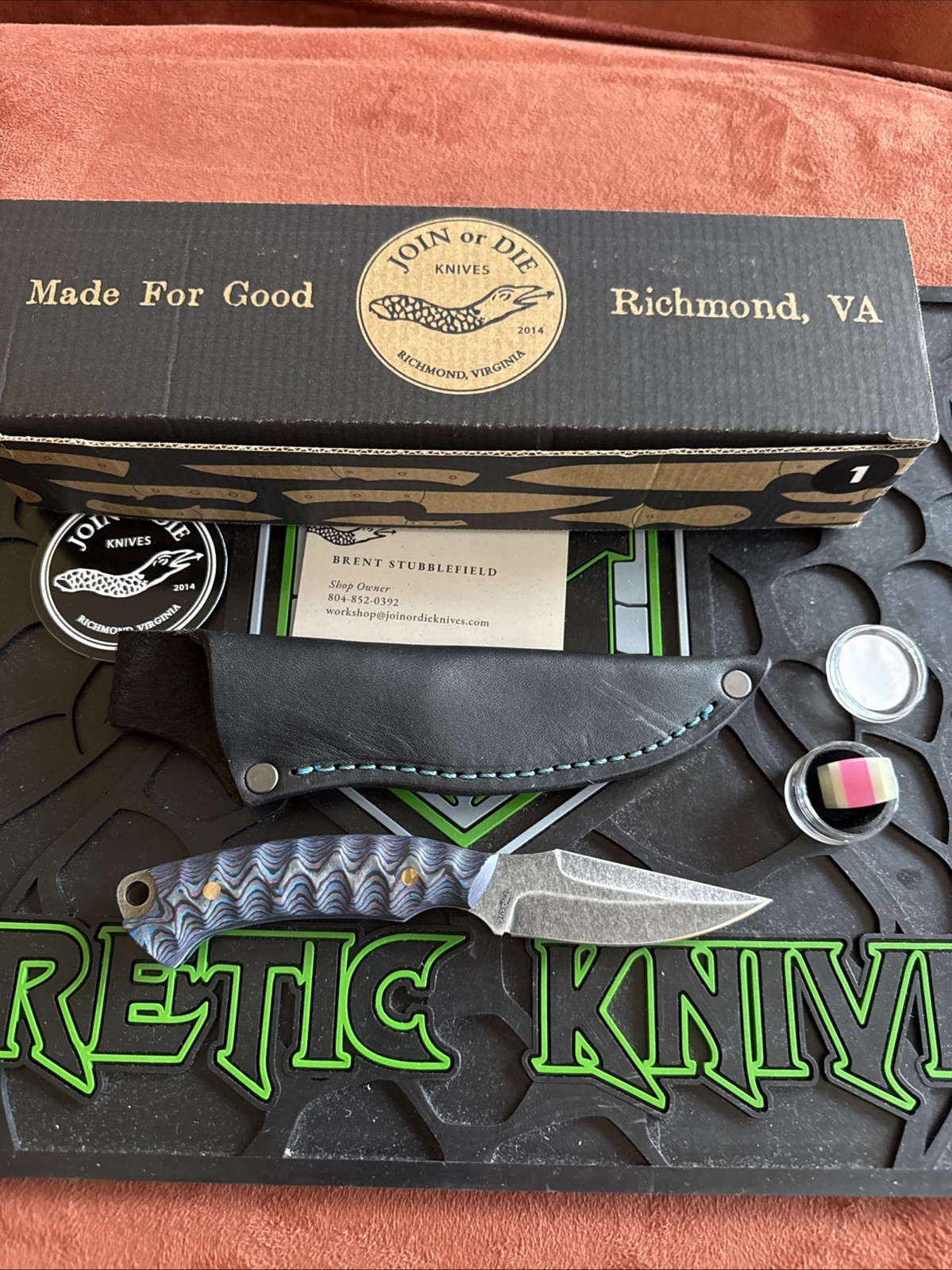 Join Or Die - 1 Of 1 Prototype Leather Sheath Procut Steel