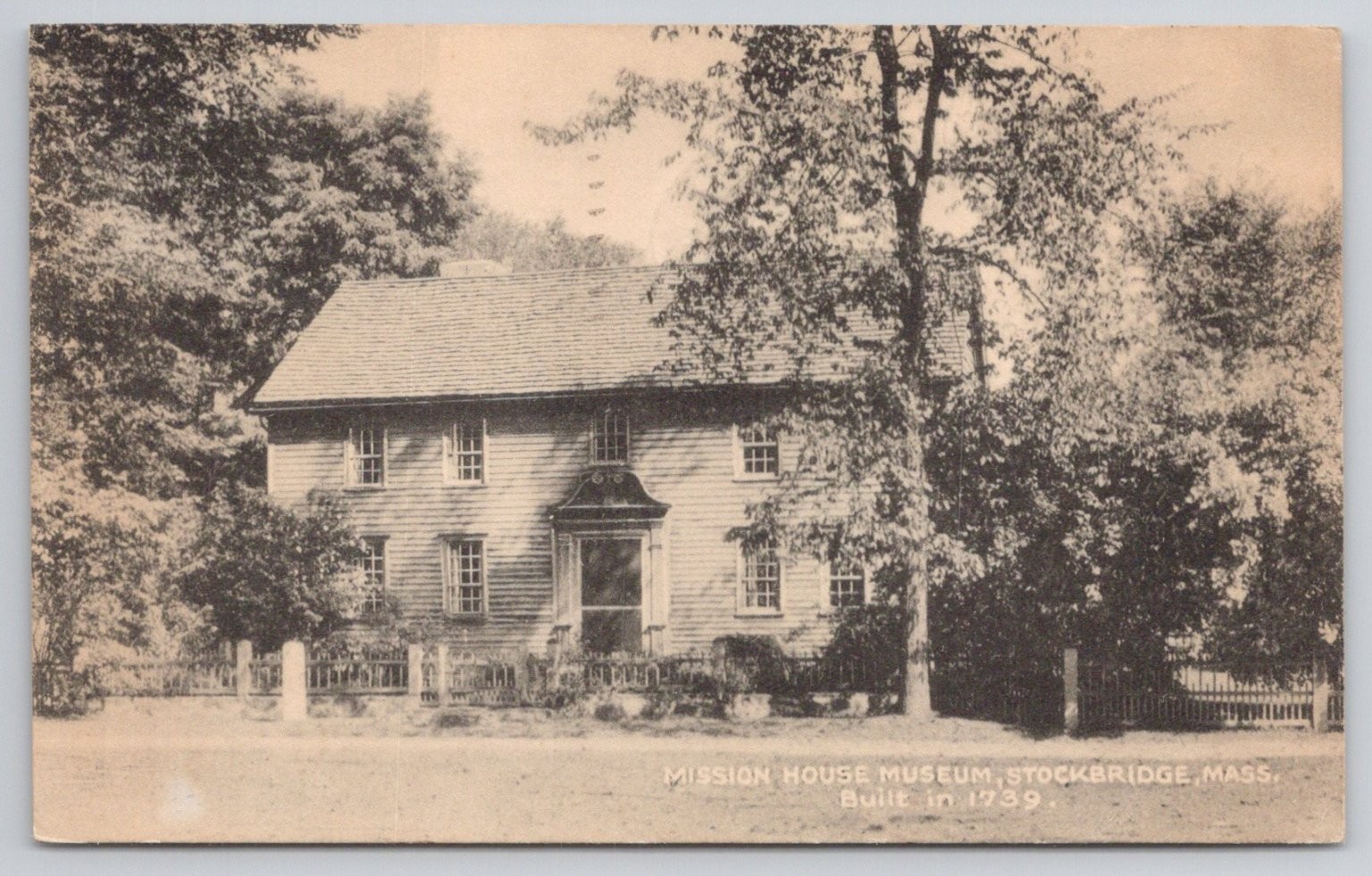 Mission House Museum Stockbridge MA 1947 Postcard Collotype Massachusetts