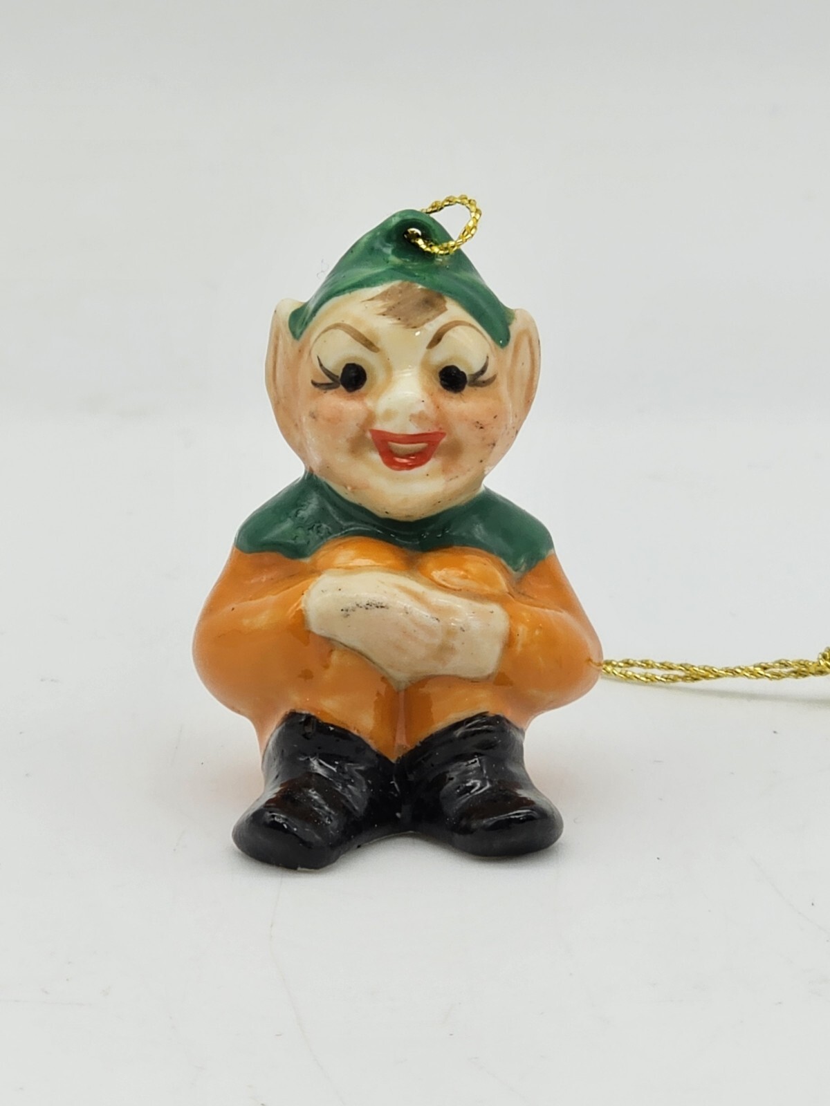 Vintage Porcelain Dresden Irish Lucky Leprechaun Figure Ornament Made in Ireland