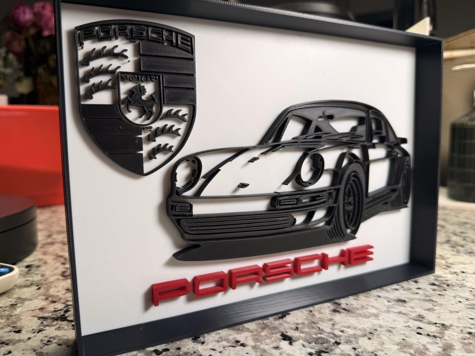 Porsche 3D Art Sign Wall Desk Decor Porsche Collector Fan Gift For Boyfriend