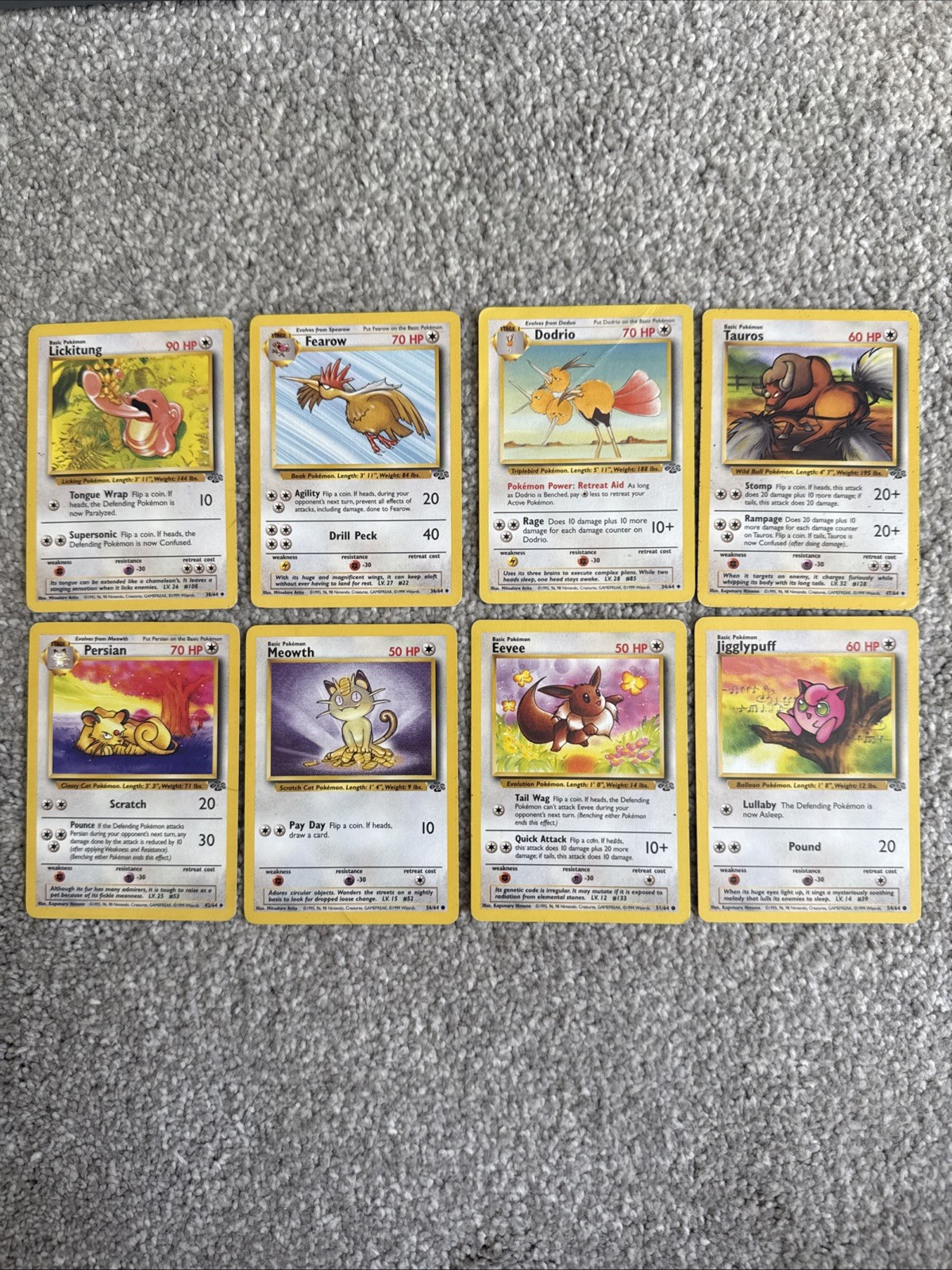 JOBLOT BUNDLE JUNGLE ASSORTED COLOURLESS POKEMON CARDS