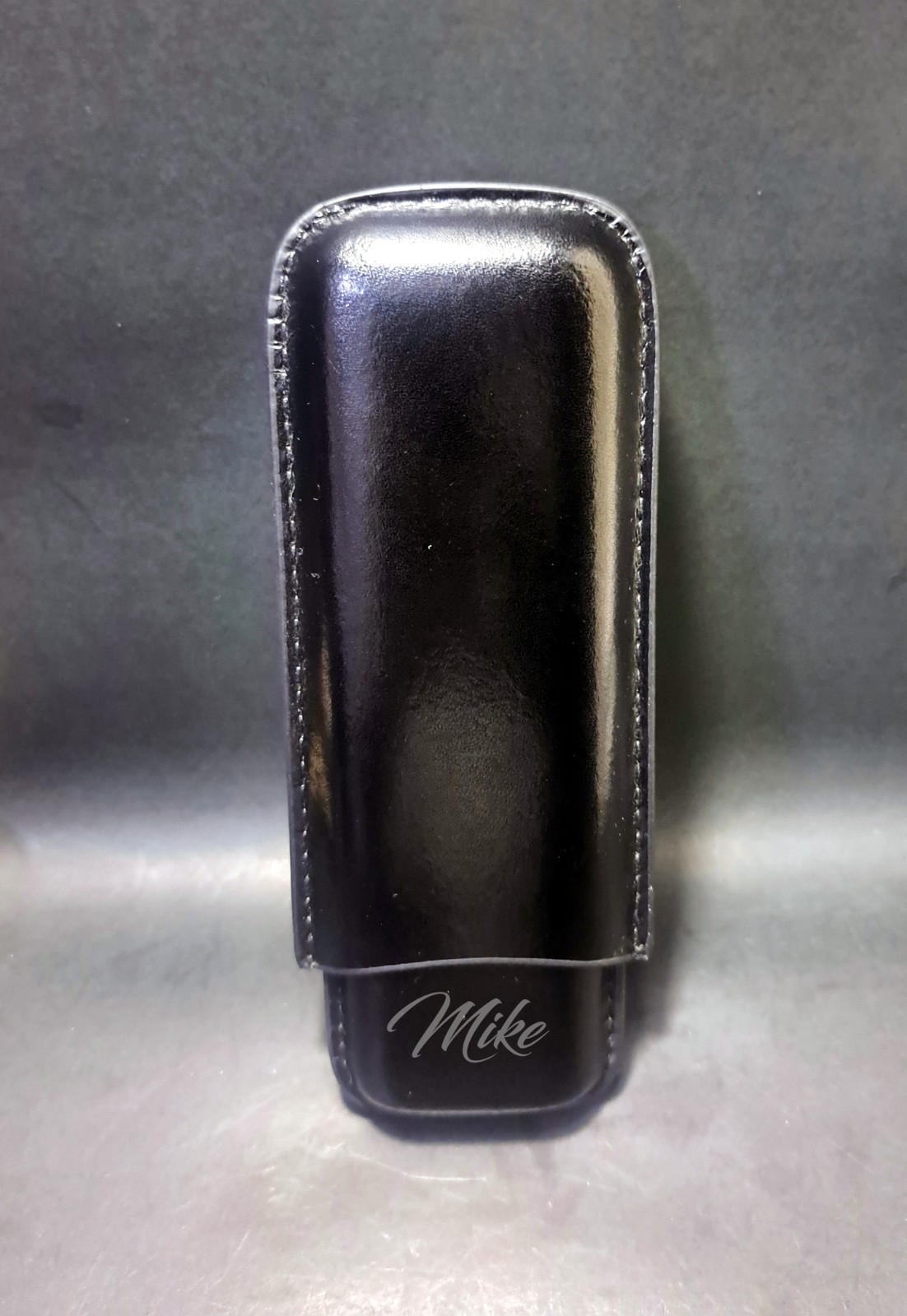 Big Easy Tobacco | Two Cigar Black Leather Case | Custom Engraved | New