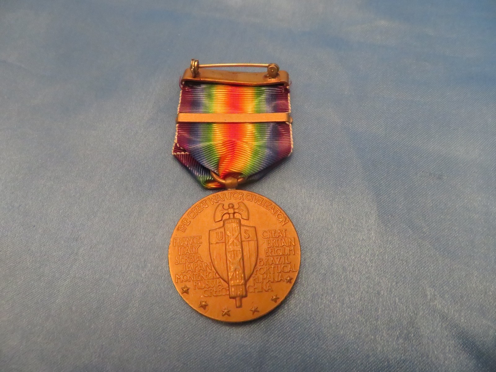 Excellent Condition U.S. ARMY VICTORY MEDAL FRANCE CLASP BAR THE GREAT WAR  WWI