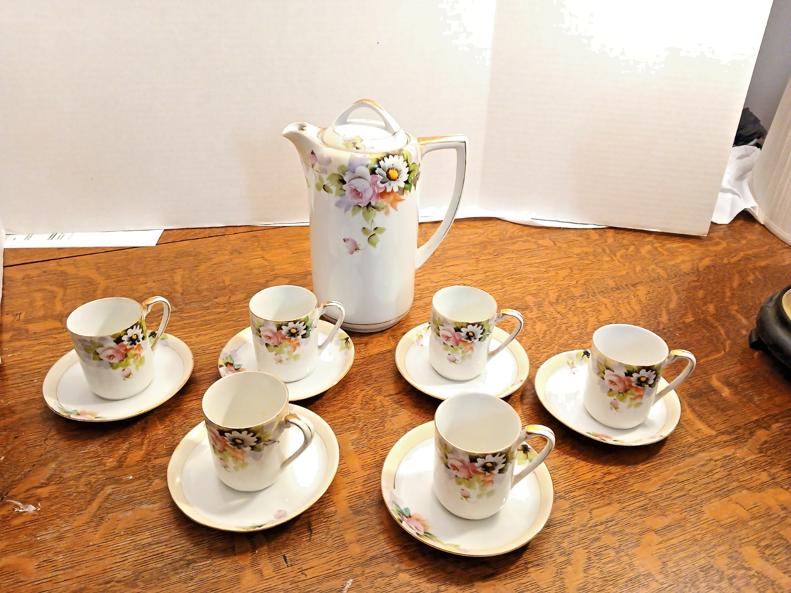 Vintage Nippon, Morimura, Noritake Chocolate, Tea set, 13 Pieces 