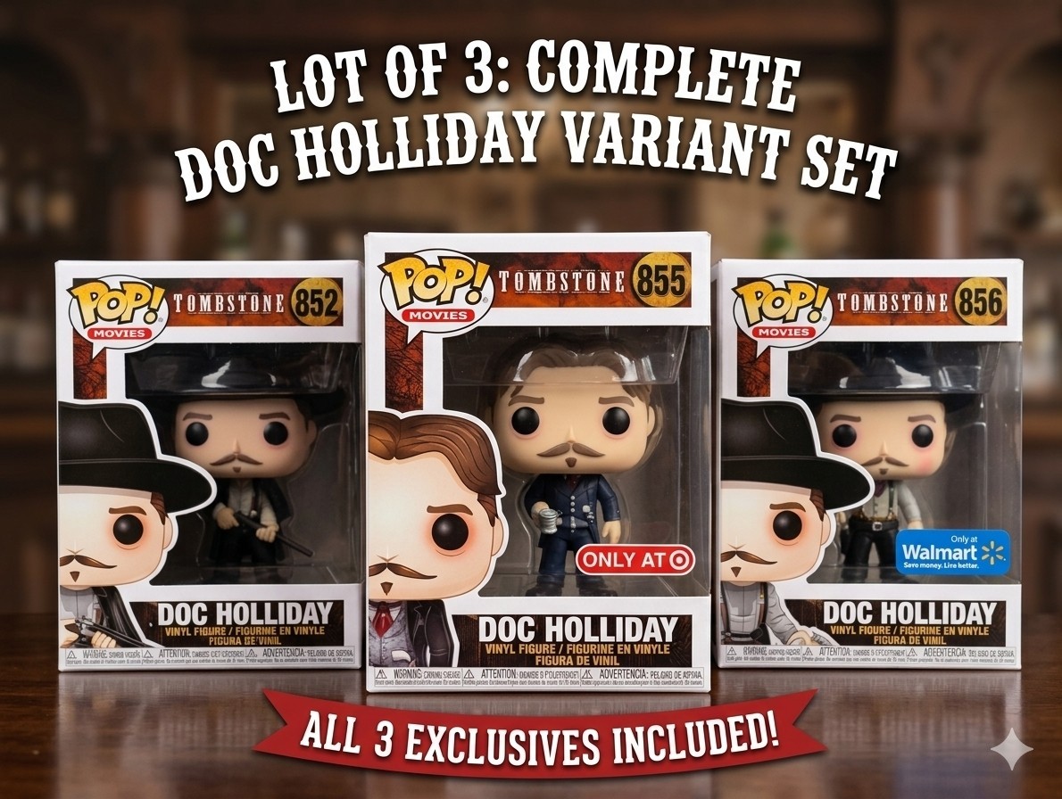 Funko Pop Tombstone Doc Holliday Lot of 3 Full Set 852, 855 Target, 856 Walmart