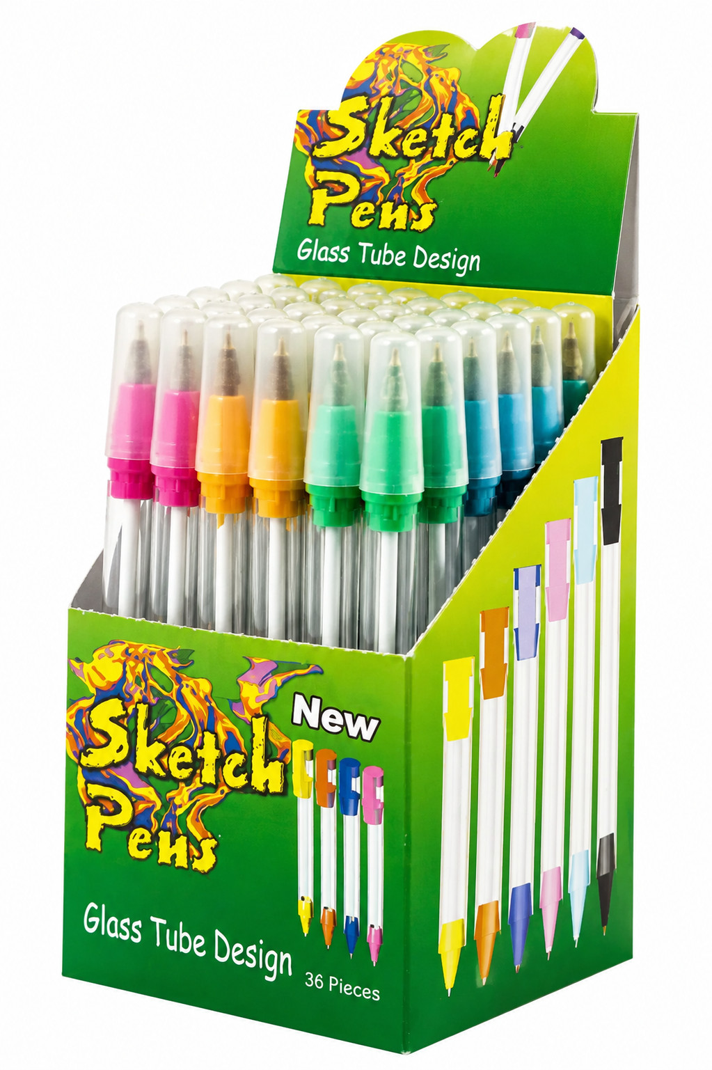 1 Box Sketch Black Ball Pen Glass Tube a Box 36 Pcs of single Ballpen 36 Pieces