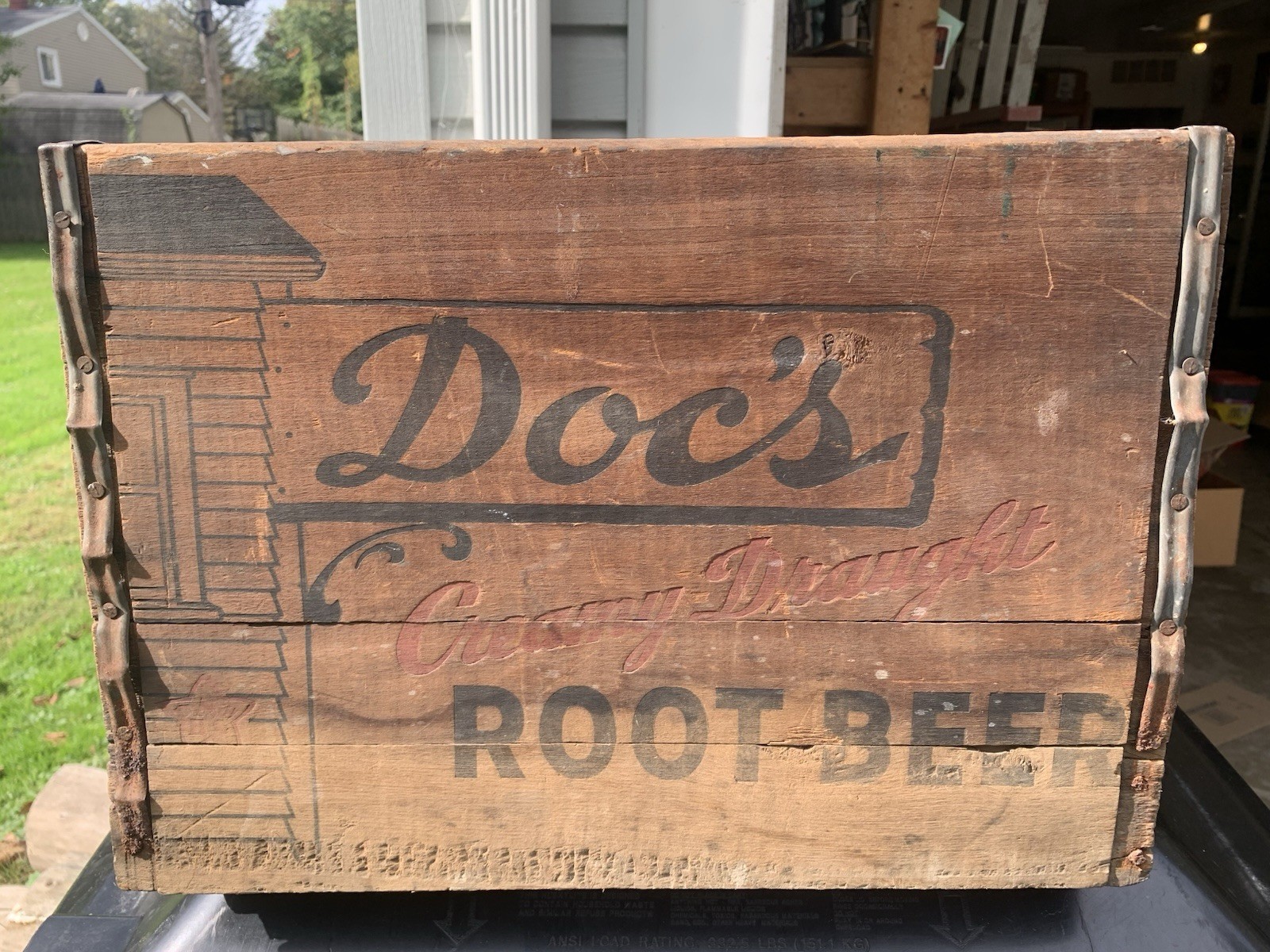 Rare Vintage 1940s Doc’s Creamy Draught Beer Wood Crate. New York/ Bronx Based