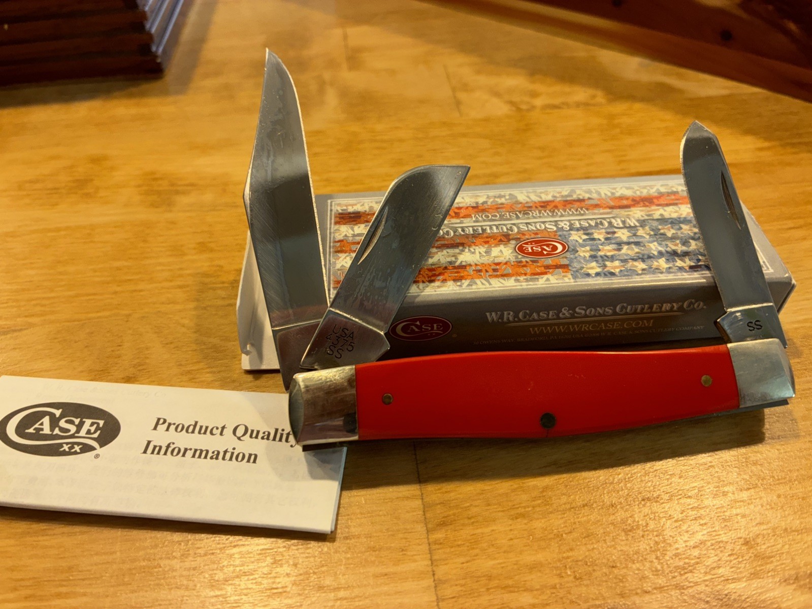 2020 Case XX Red Synthetic Smooth Large Stockman Co-Op 75th Anniv. Knife 4375 SS