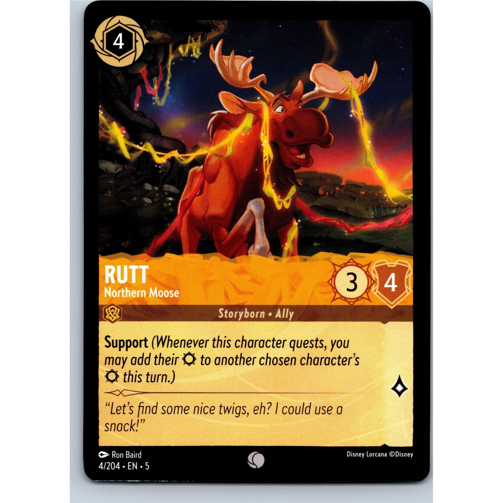 Disney Lorcana Rutt - Northern Moose 4/204 SS Common Nonfoil NM