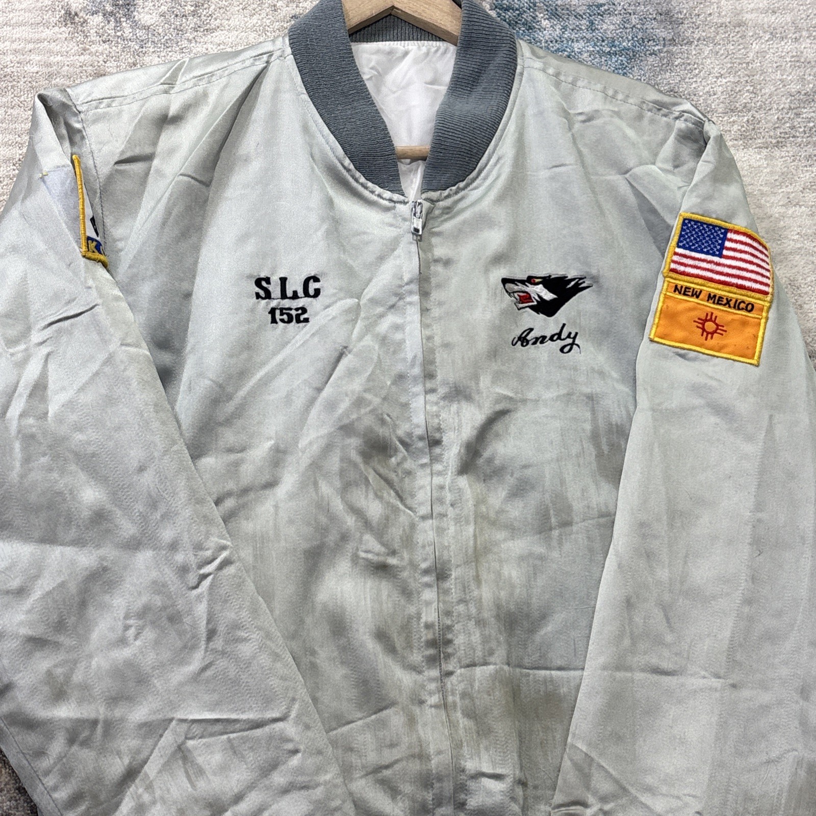 Vintage USAF Bomber Jacket Kunsan Korea 87-88 Weapons Andy SLC 152