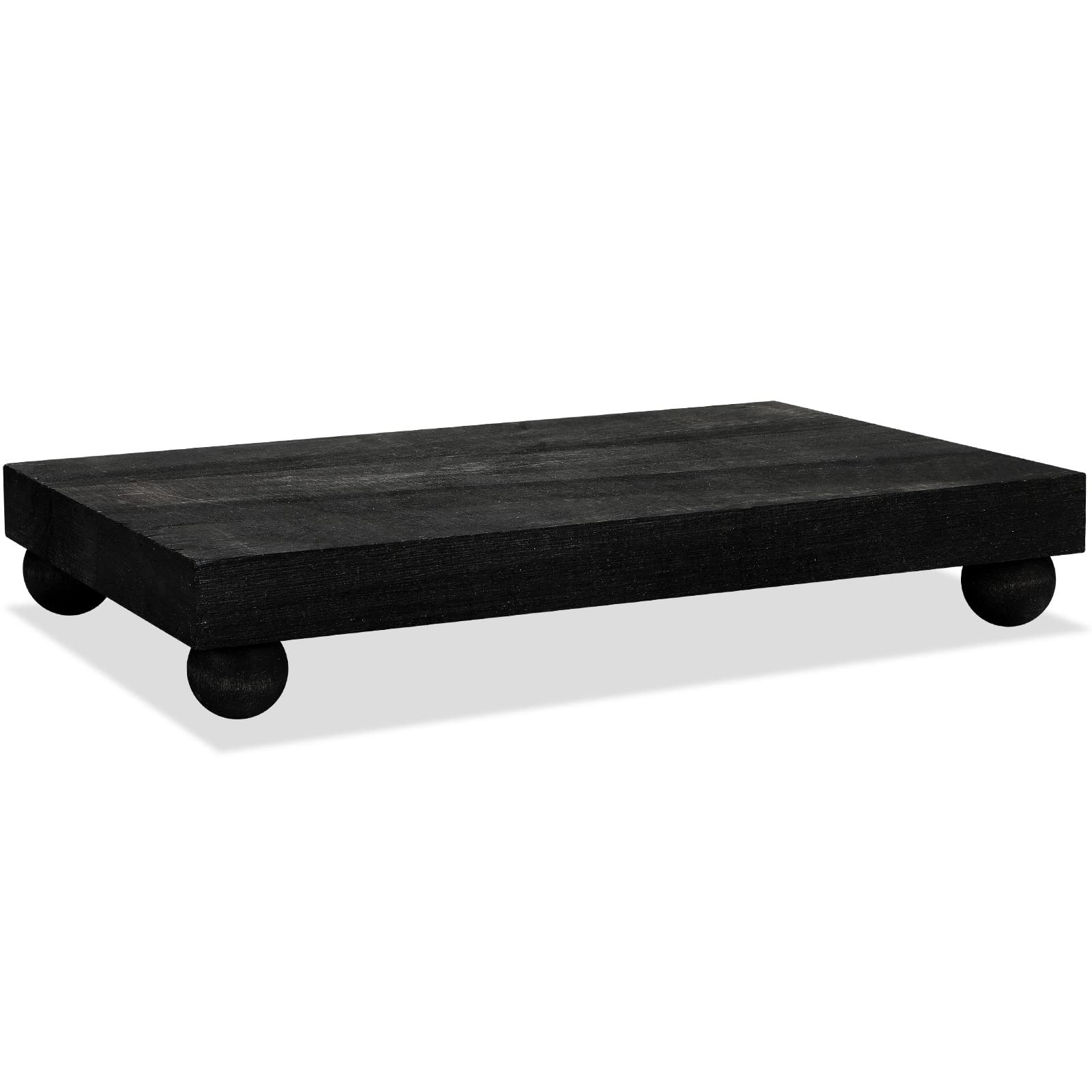 Wood Pedestal Stand Riser Decor,Classic,Black,9 X 6 Inch