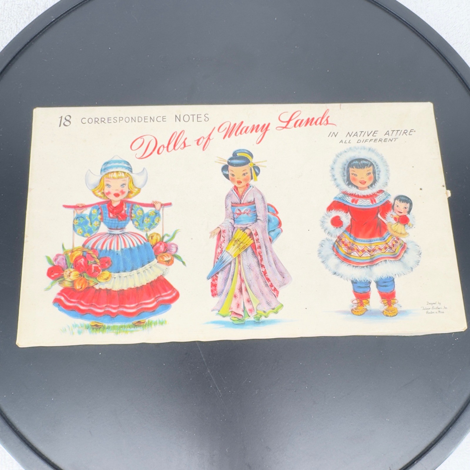 VTG NOS 50sTichnor Brothers Dolls of Many Lands 18 Correspondence Stationary Set
