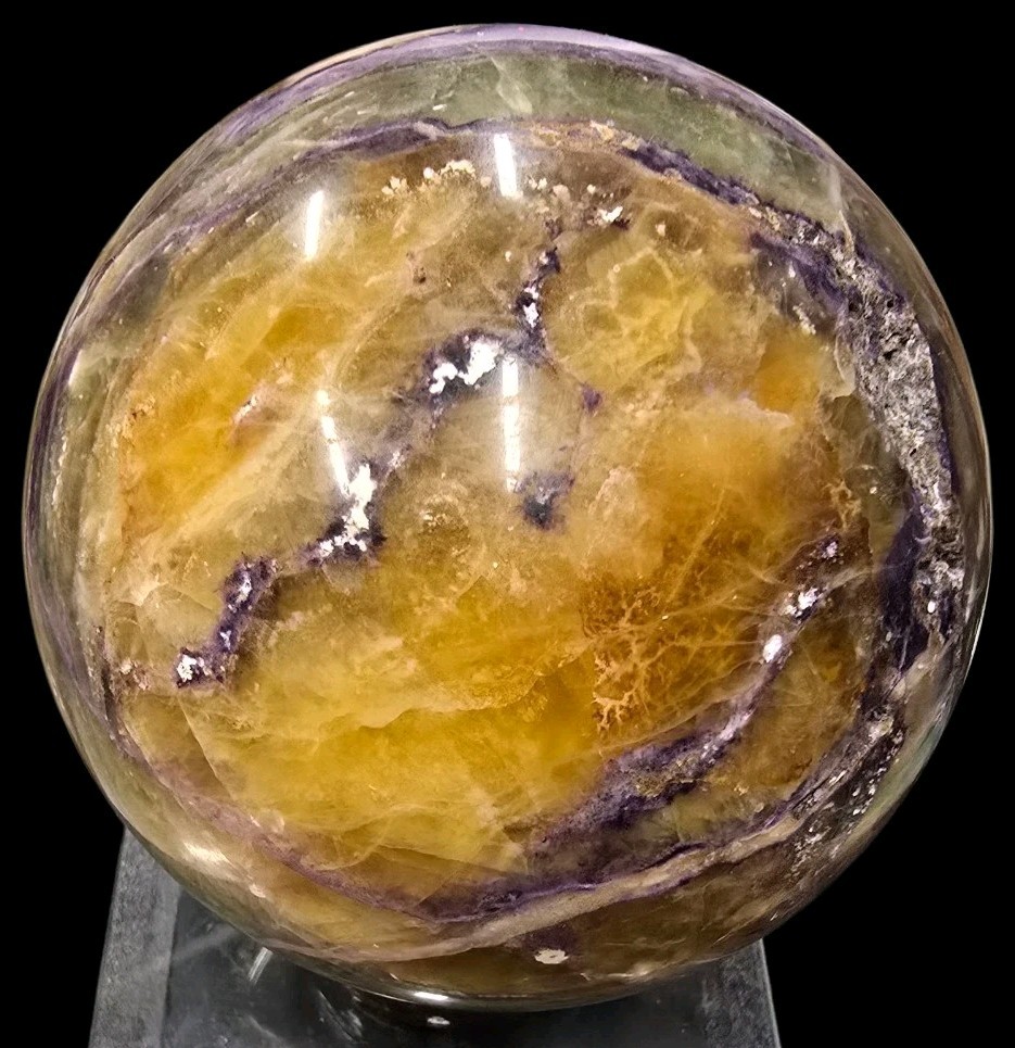 Rainbow Fluorite Sphere. Huge Fluorite Crystal Ball Over 3.1 KG Over 7 Pounds.