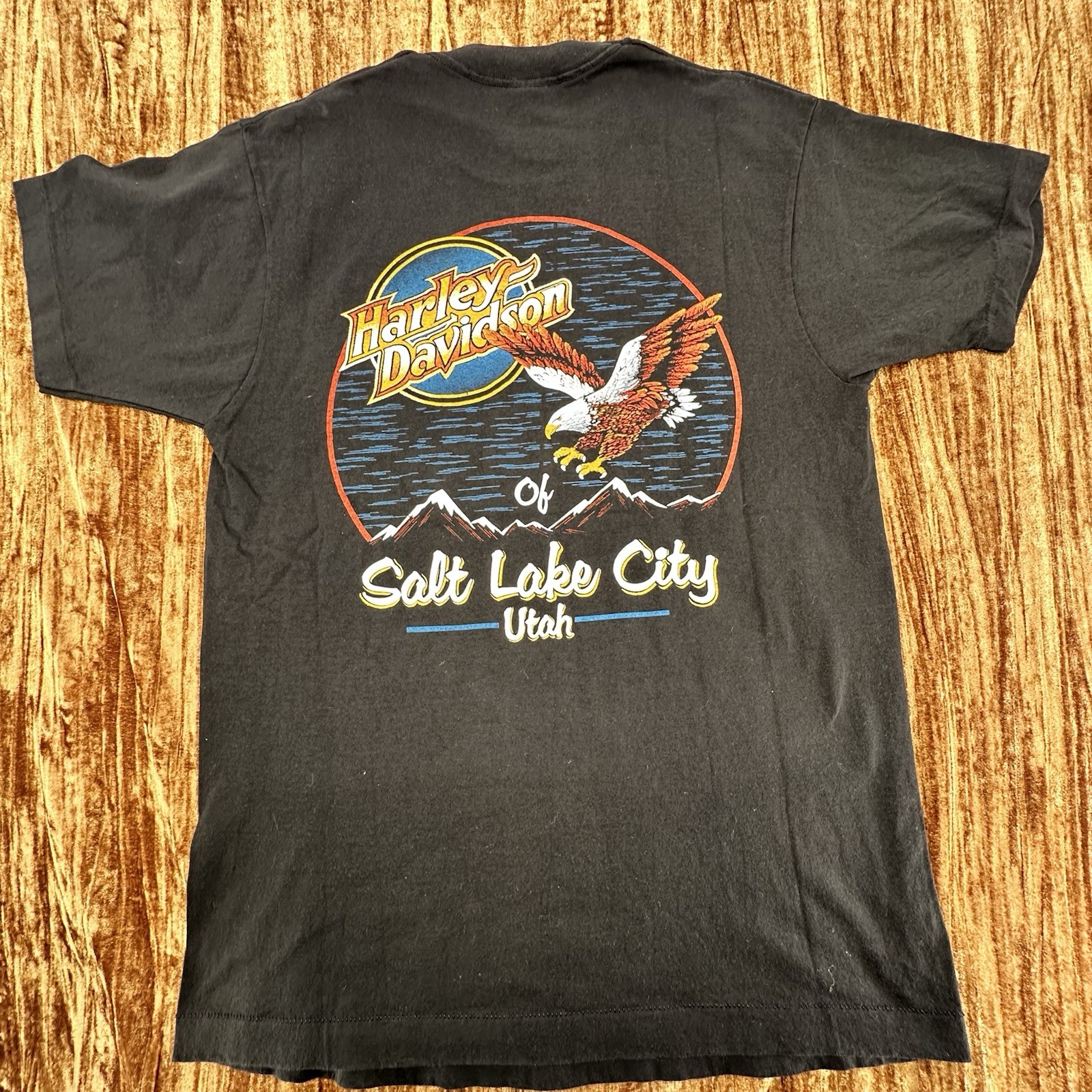 Vtg Rare Harley Davidson Tshirt 85 American Success Salt Lake City Utah Lg