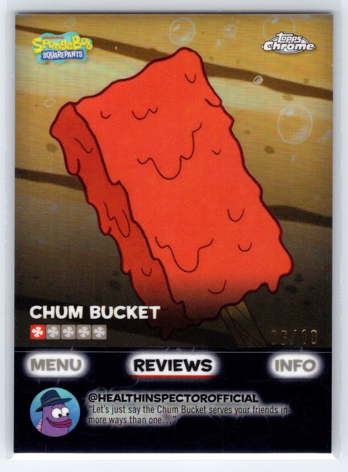 2025 Topps Chrome SpongeBob SquarePants Kelp Reviews Chum Bucket Black #/10