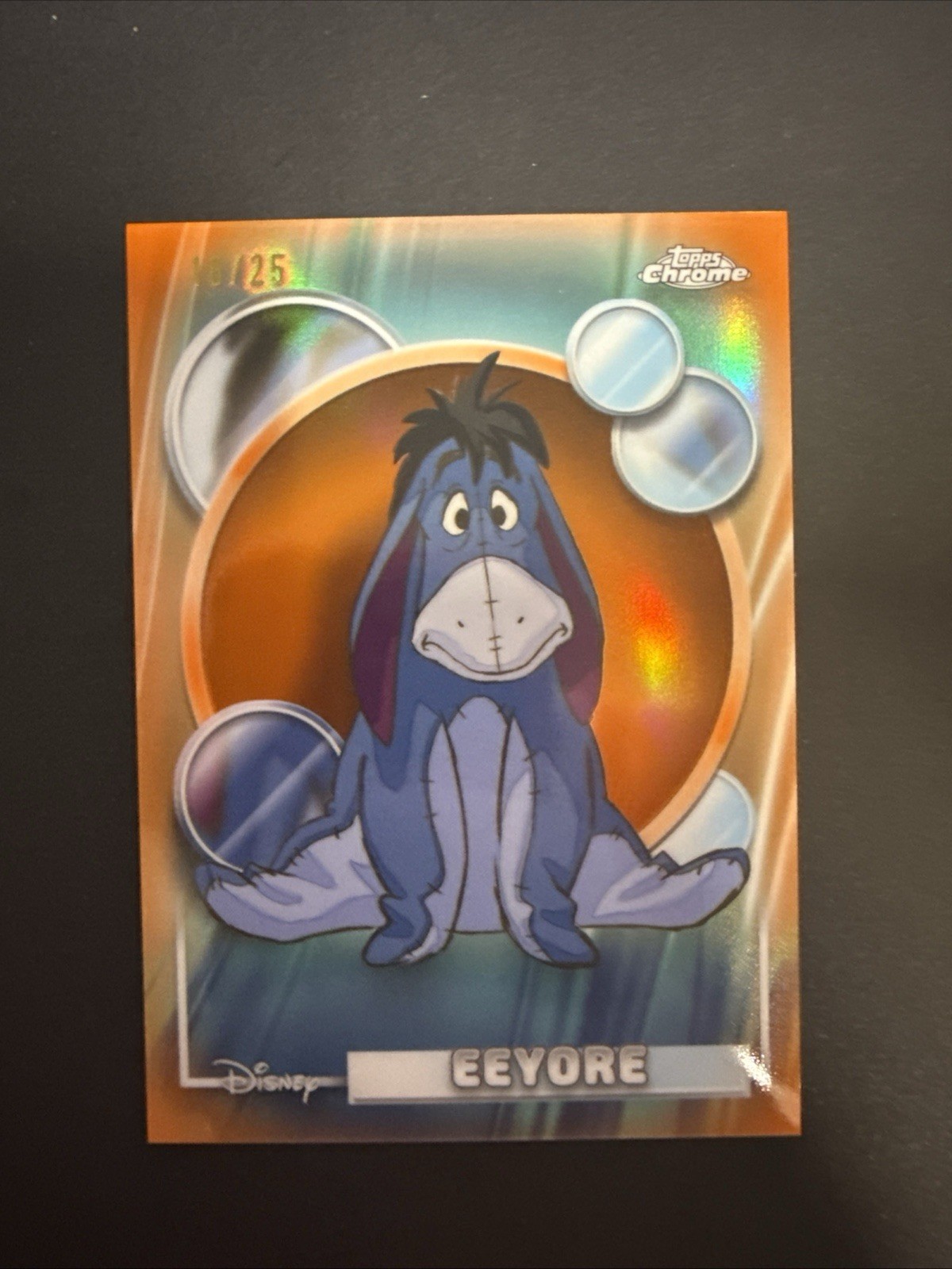 2026 Topps Chrome Disney #102 Eeyore /25 (Orange Refractor)