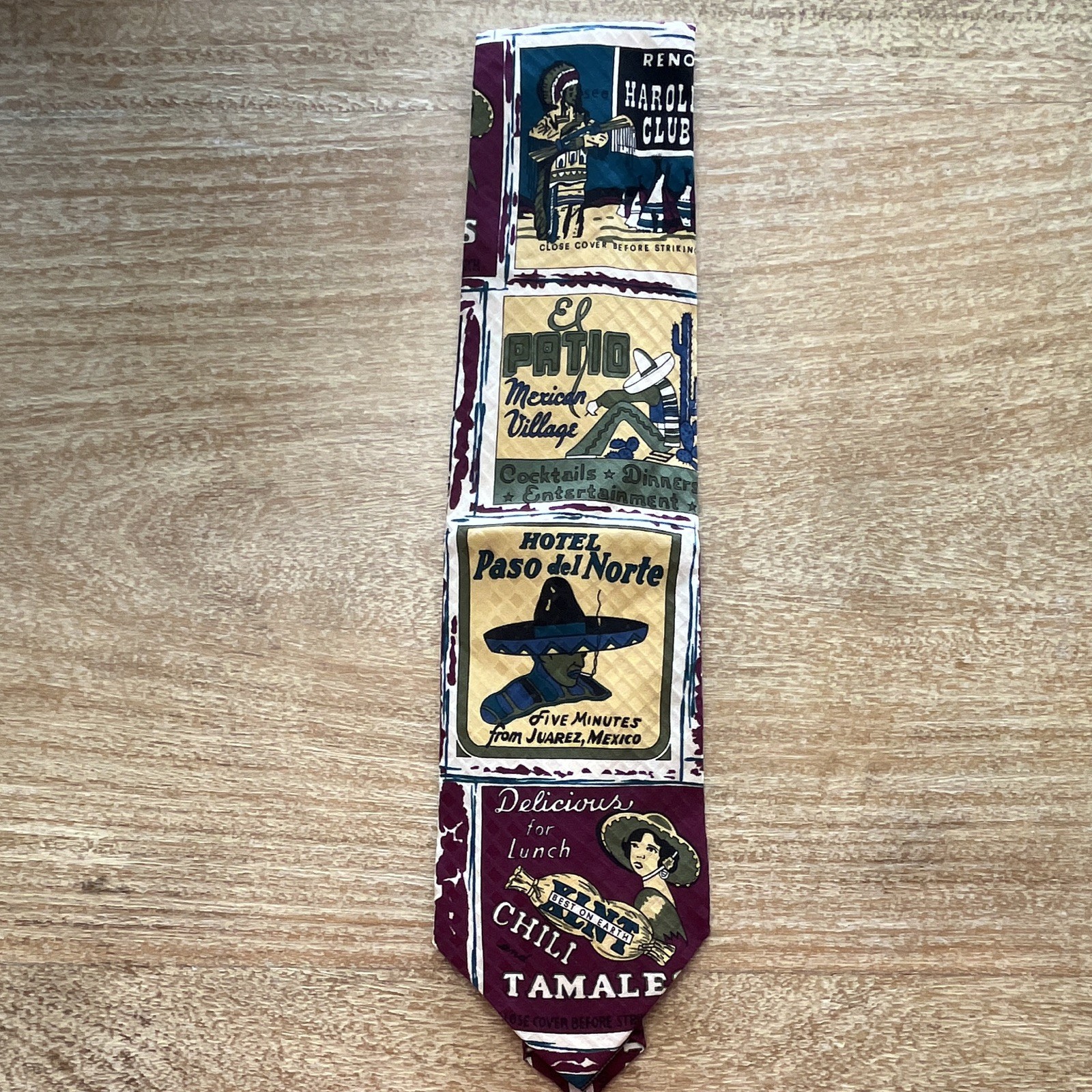 Harolds Club/El Patio/Hotel Paso Del Norte Collectible Souvenir Tie