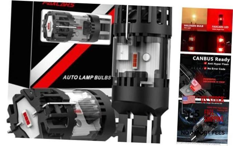 W21/5W 7443 LED Brake Stop Rear Turn Signal Light Bulbs for Ram Brake Light
