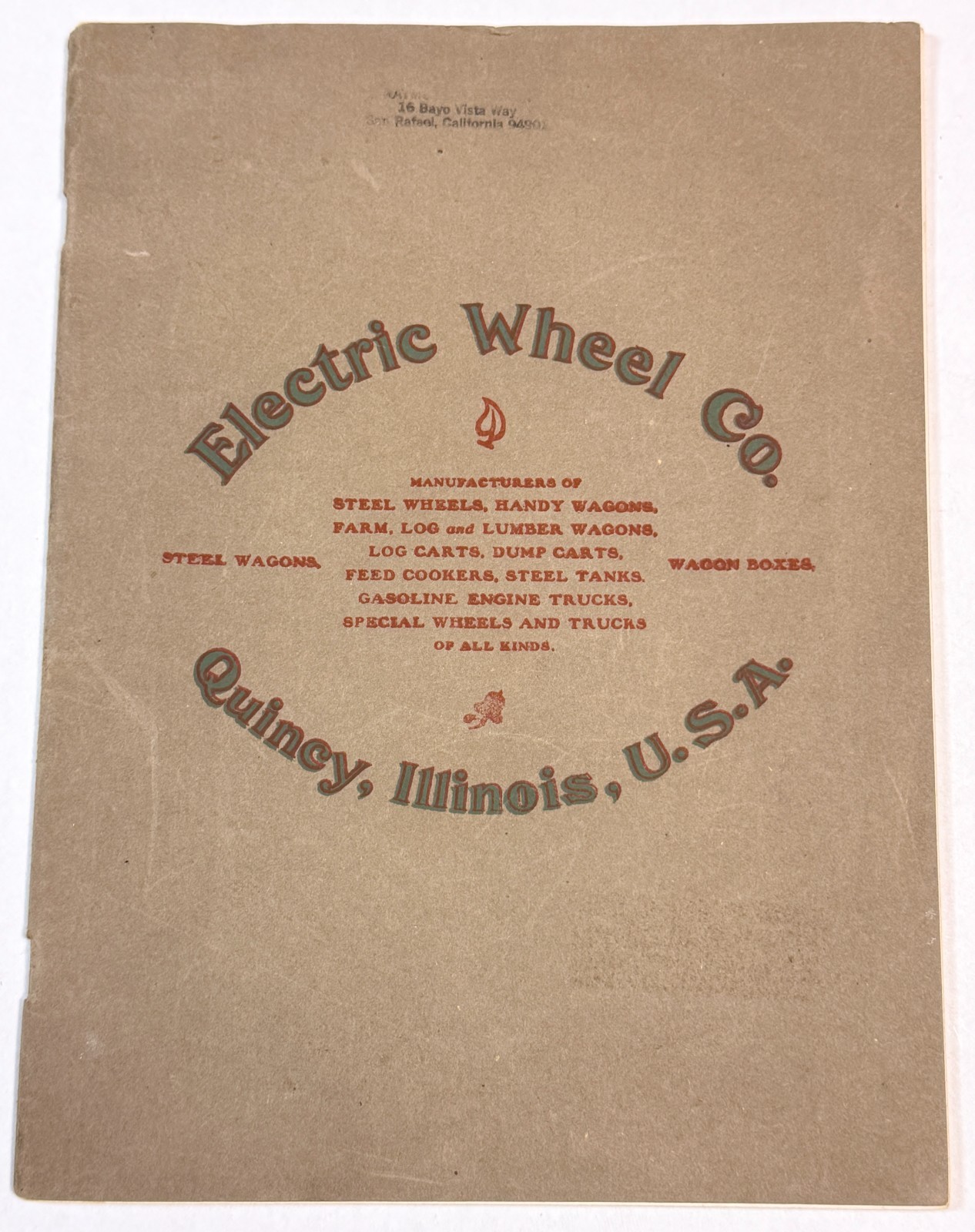 Rare 1910 Electric Wheel Co Catalog No 14 Quincy IL Farm Wagon Steel Trucks