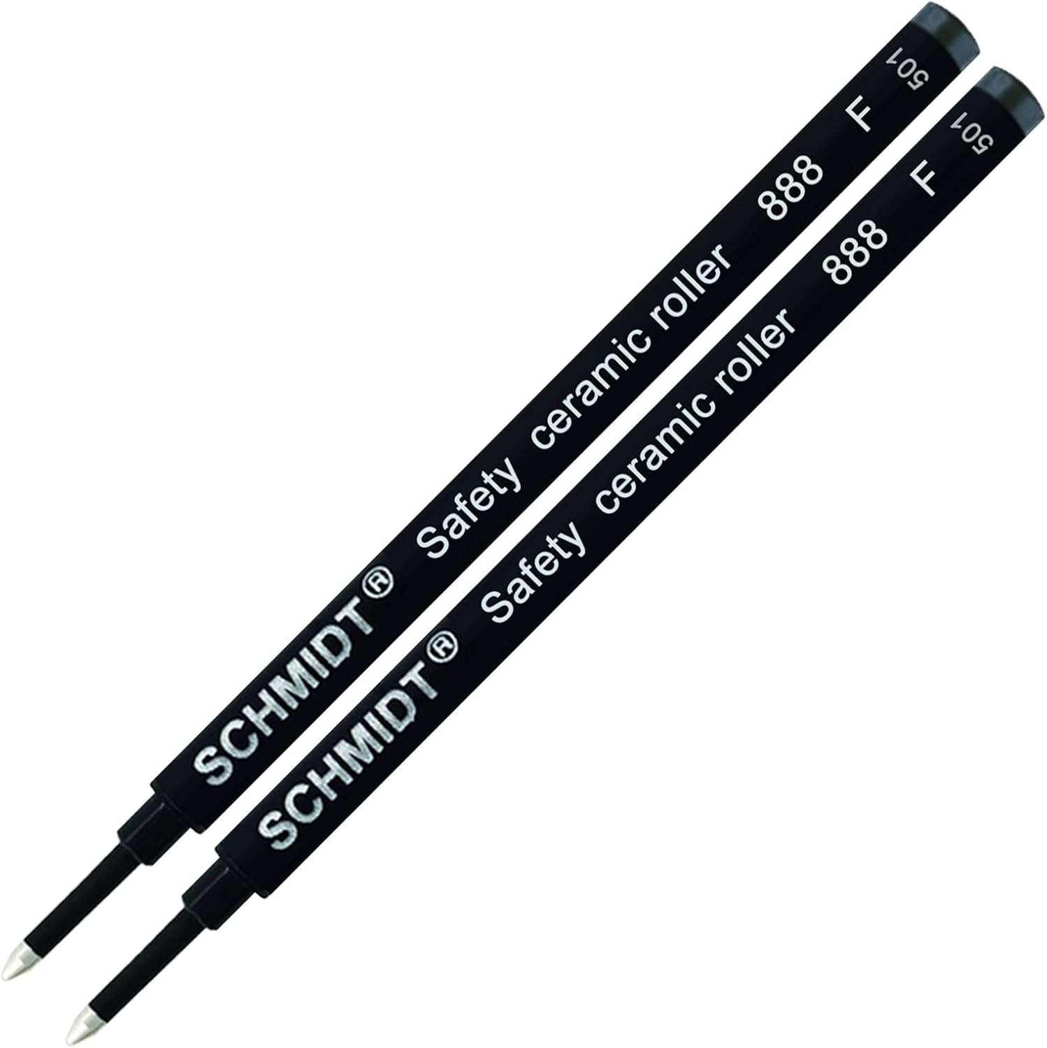 Schmidt German Roller Pen Black Refill Safety Ceramic Roller 888 F 2 Pieces
