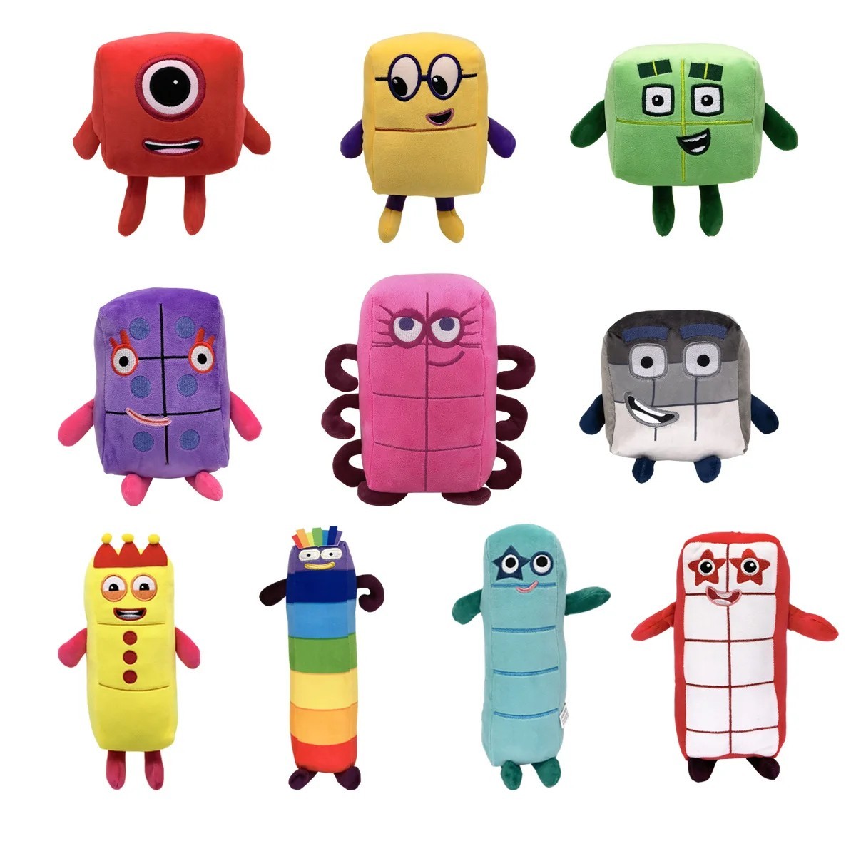 10pcs Cartoon Number Plush Toy Set Educational Stuffed Dolls Kids