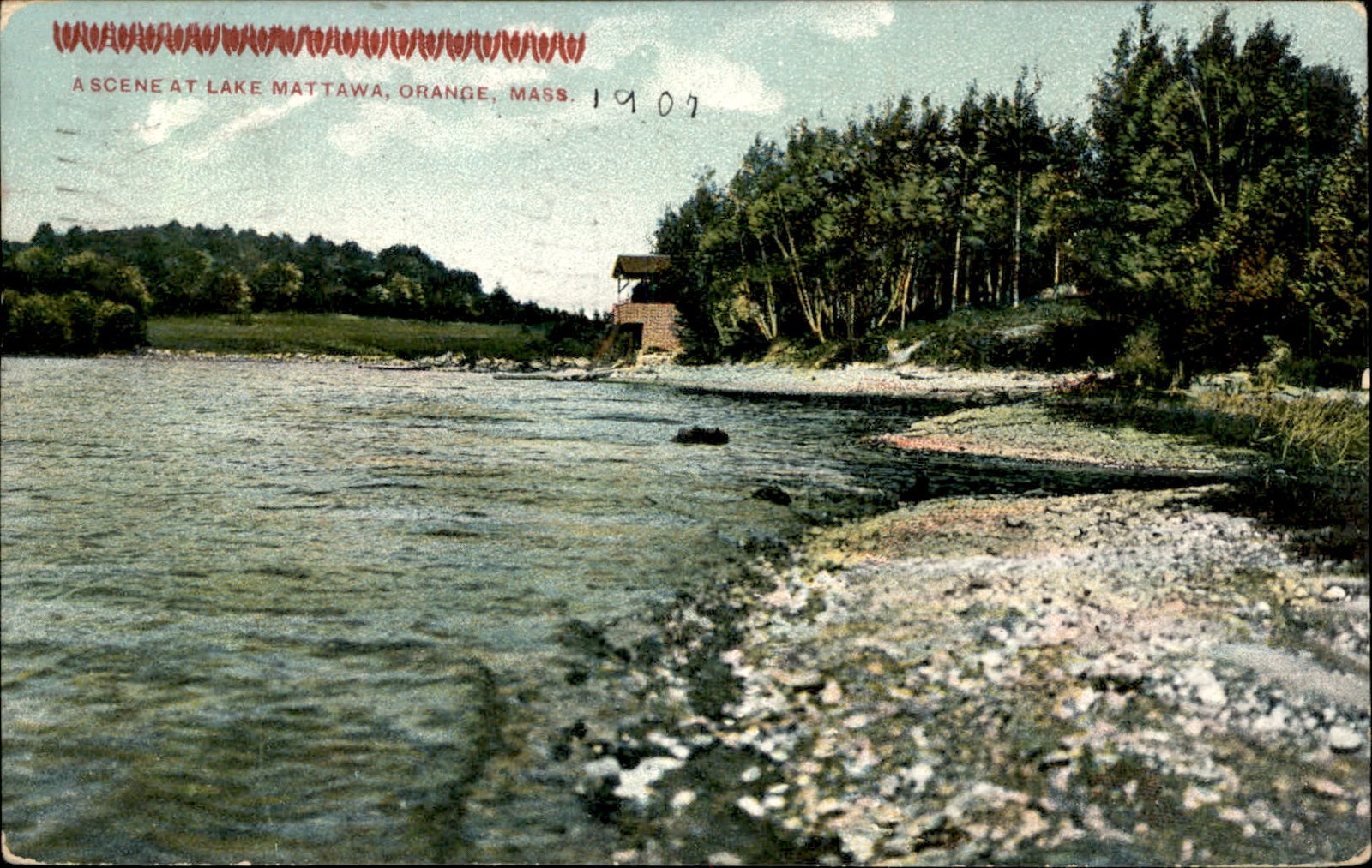 Orange Massachusetts MA Lake Mattawa c1910 Vintage Postcard