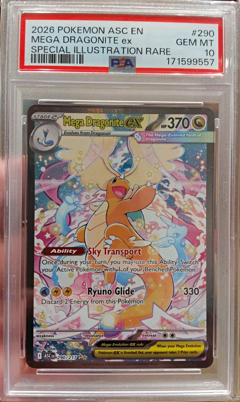 Mega Dragonite ex Special Illustration Rare 290/217: Ascended Heroes PSA 10