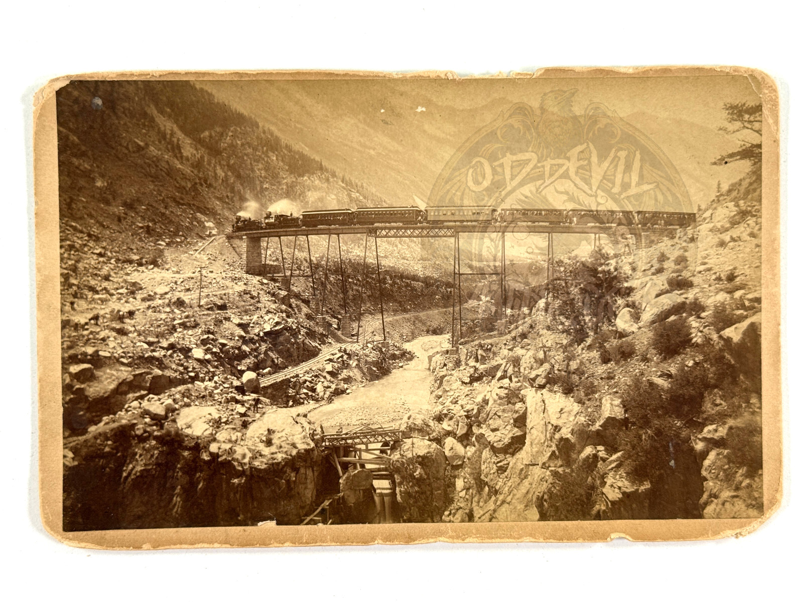 RARE 1800s Clear Creek Canyon Georgetown CO William Jackson Denver cabinet photo