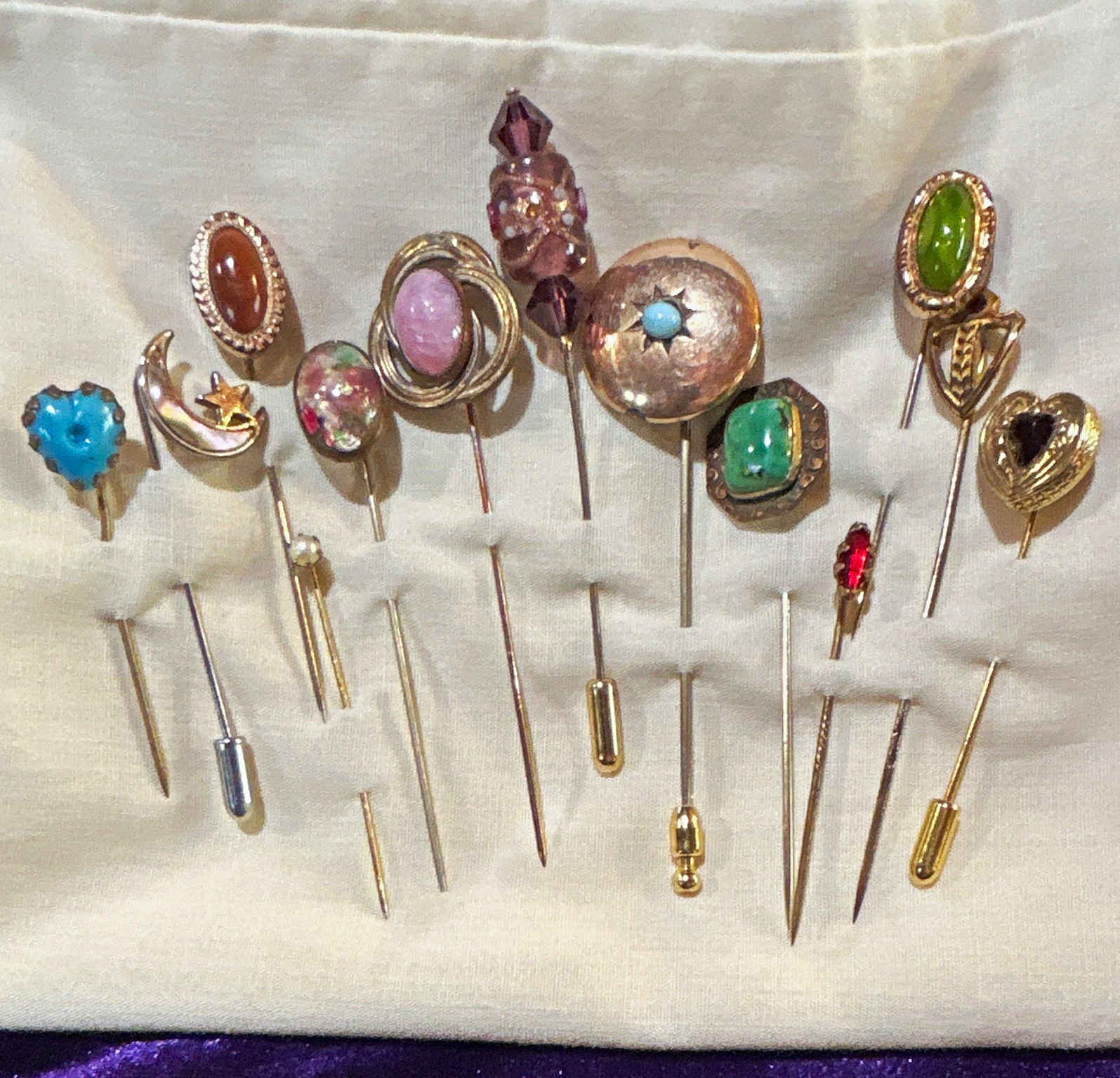Lot ‘13’. Vintage, Antique, Victorian Art Nouveau  Stick/Hat pin collection. WOW