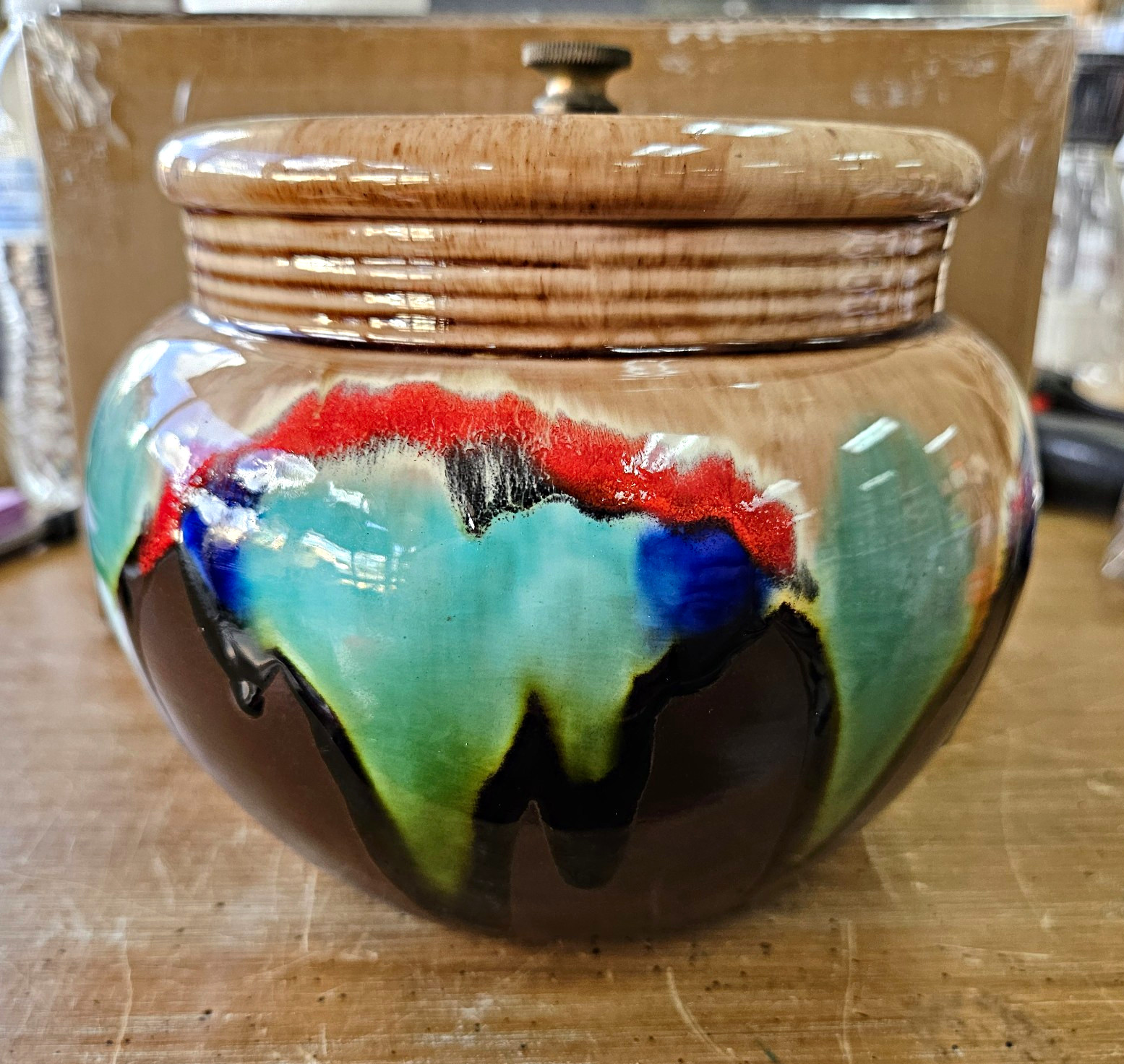 Pre-Owned Vintage Country Squire Pipe Tobacco Glazed Ceramic Storage Jar