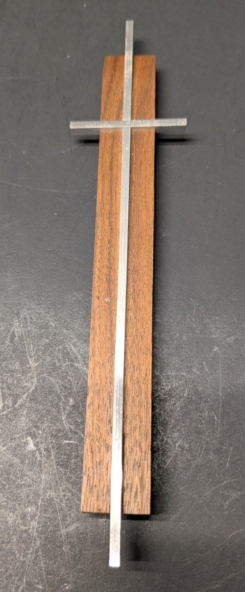 Vintage AAL Mid Century Modern Metal Wood Cross Wall Hanging Decor 8.5\