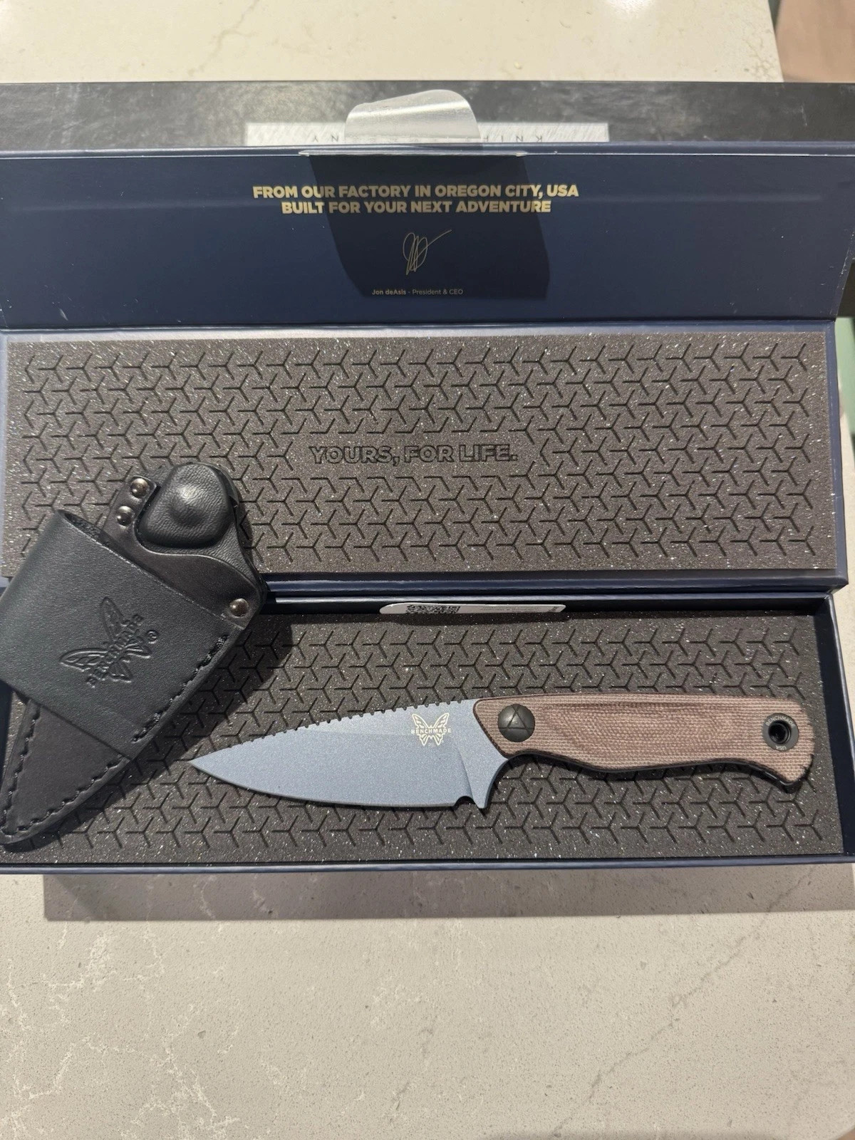 Benchmade Dacian-NIB- Brown Canvas Micarta 203BT-03