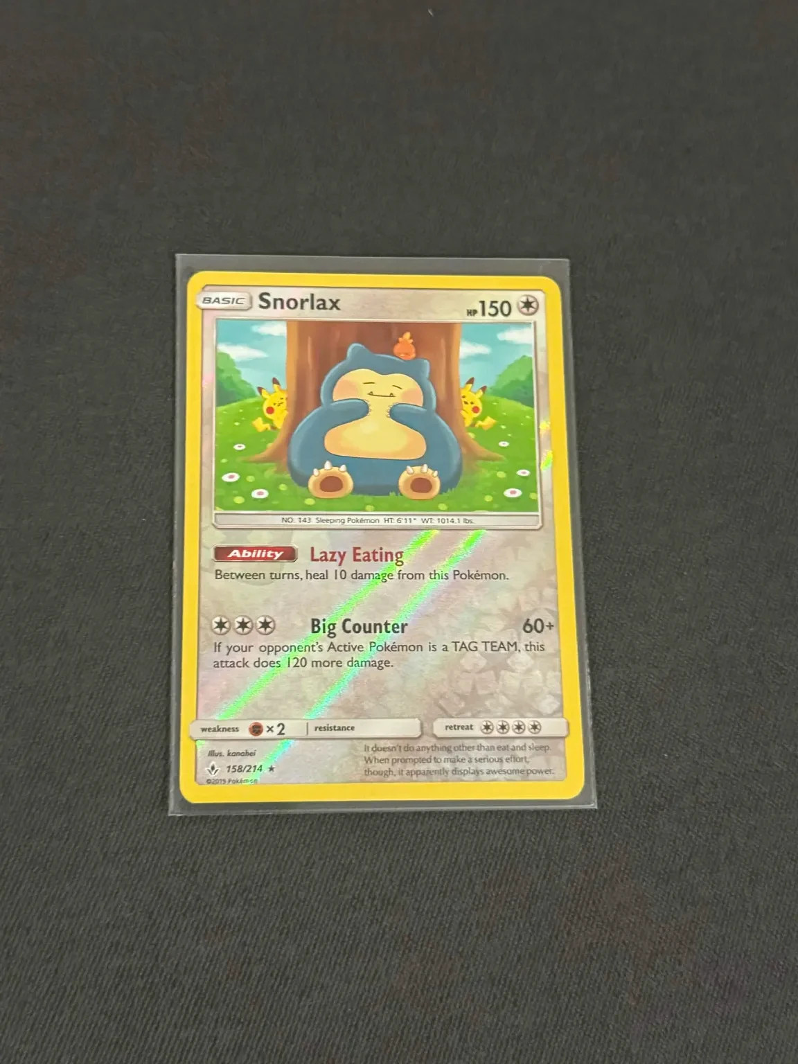 Pokémon TCG Snorlax Unbroken Bonds Reverse Holo Rare 158/214 2019 English