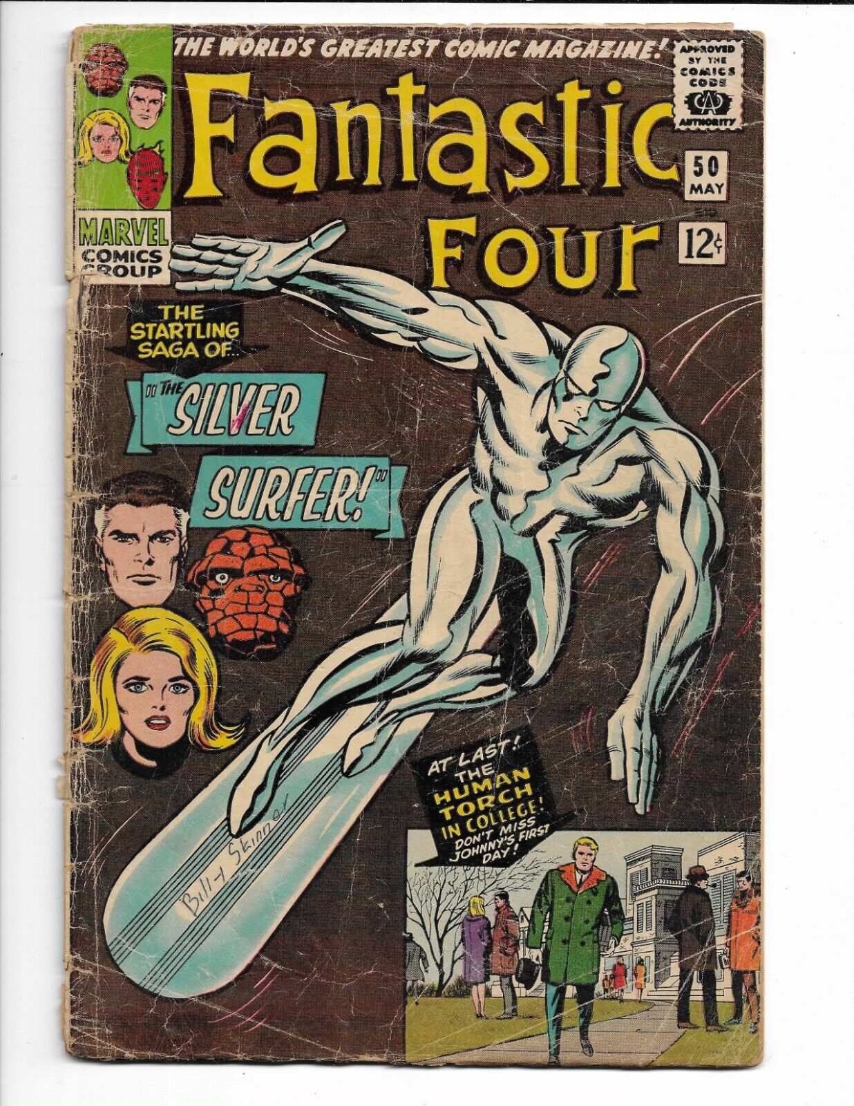 FANTASTIC FOUR 50 - G+ 2.5 - 3RD APPEARANCE OF SILVER SURFER - GALACTUS (1966)