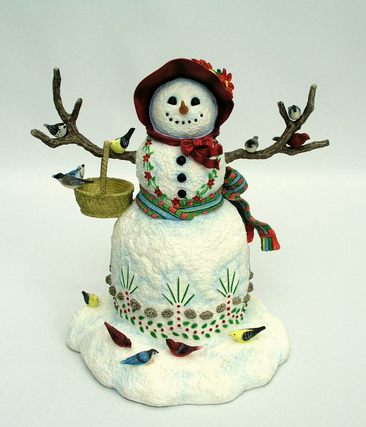 LENOX 1999 - A WINTER VISIT - SNOWMAN w/ BIRDS FIGURINE w/ ORIG. BOX & PACKAGING