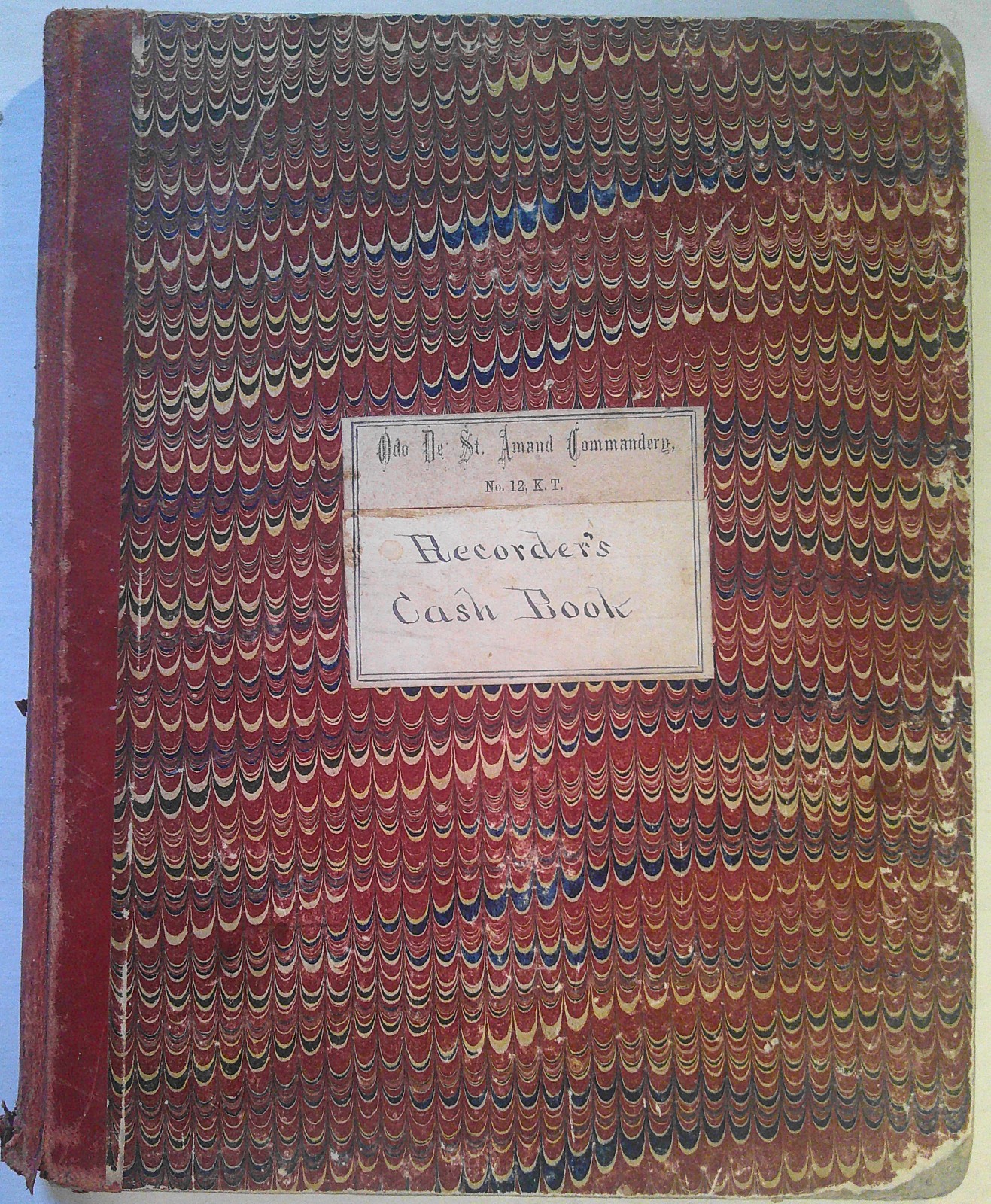 1883-1912 Knights Templar Masonic Cash Book  Morristown NJ Odo de St Amand No 12