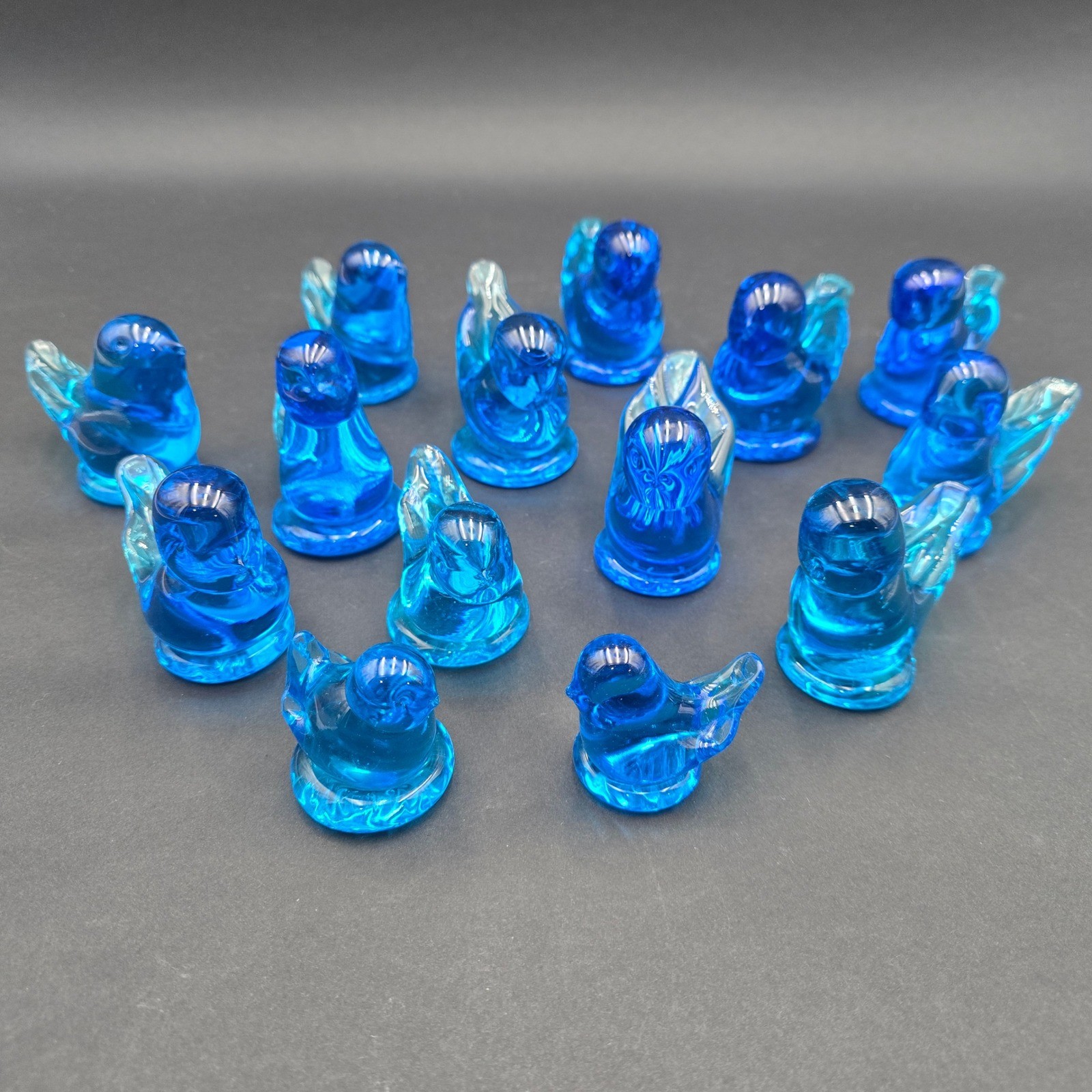 Vintage Terra Studios Bluebird of Happiness Glass Bird Figurines Blue Bird LOT