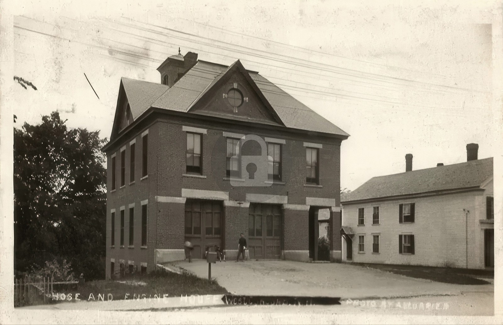 Concord NH New Hampshire Fire Station Fire Department West RPPC Postcard COPY
