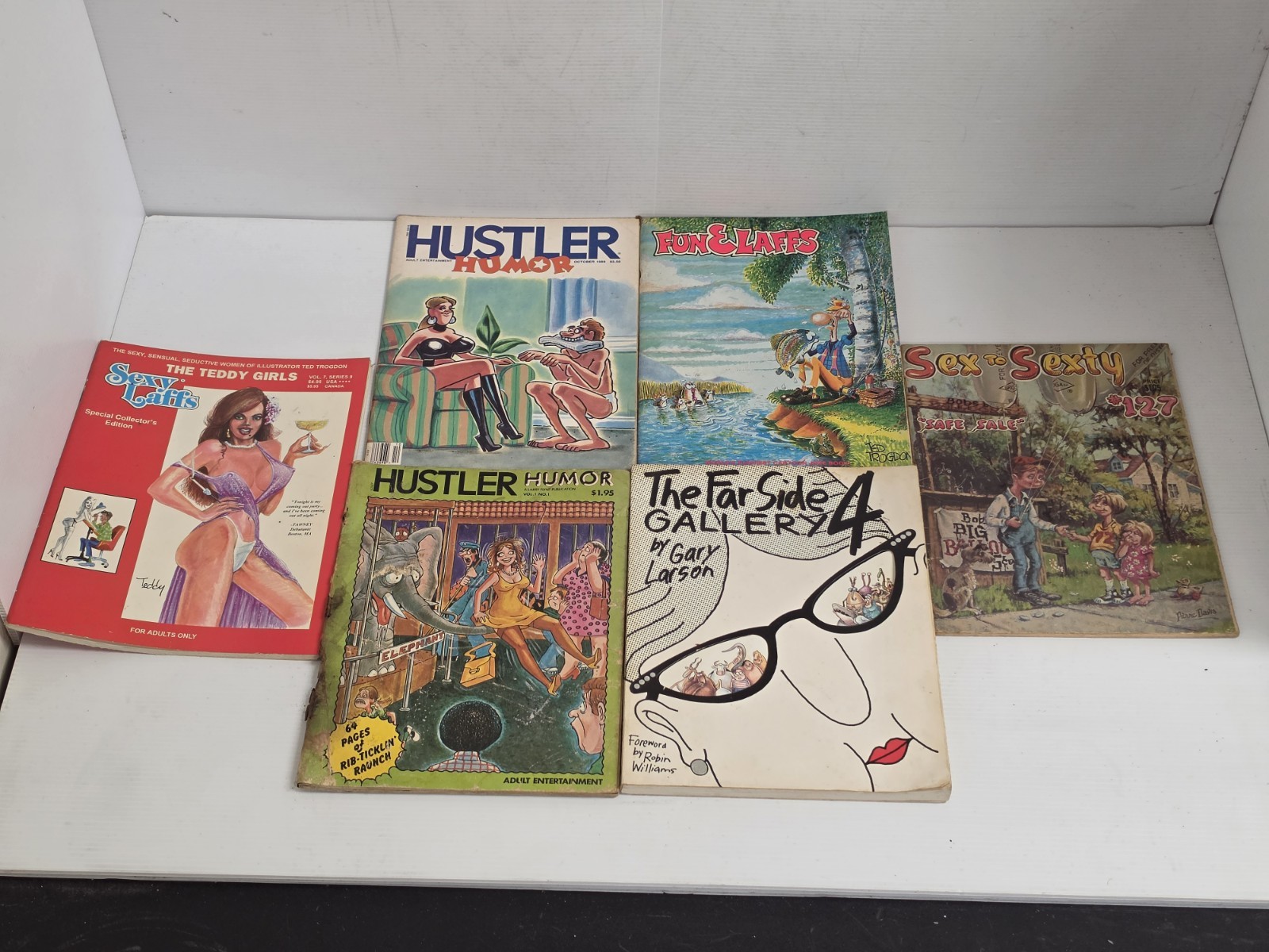 Vintage Adult Humor Cartoon Digest Book Lot of 6 - Hustler Sex to Sexty Far Side