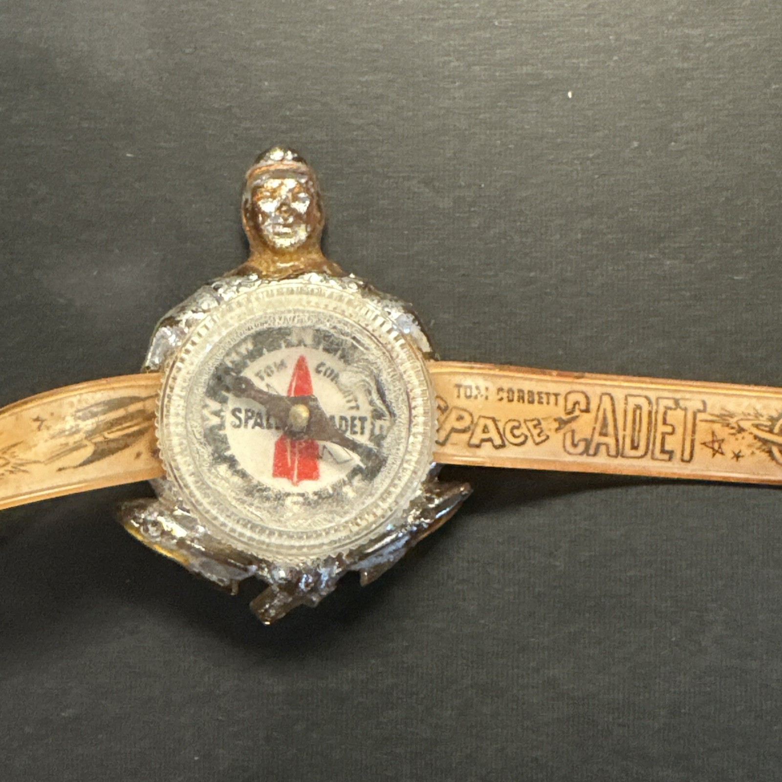 Vintage 1950s Tom Corbett Space Cadet Plastic Wrist Compass Original Vinyl Strap
