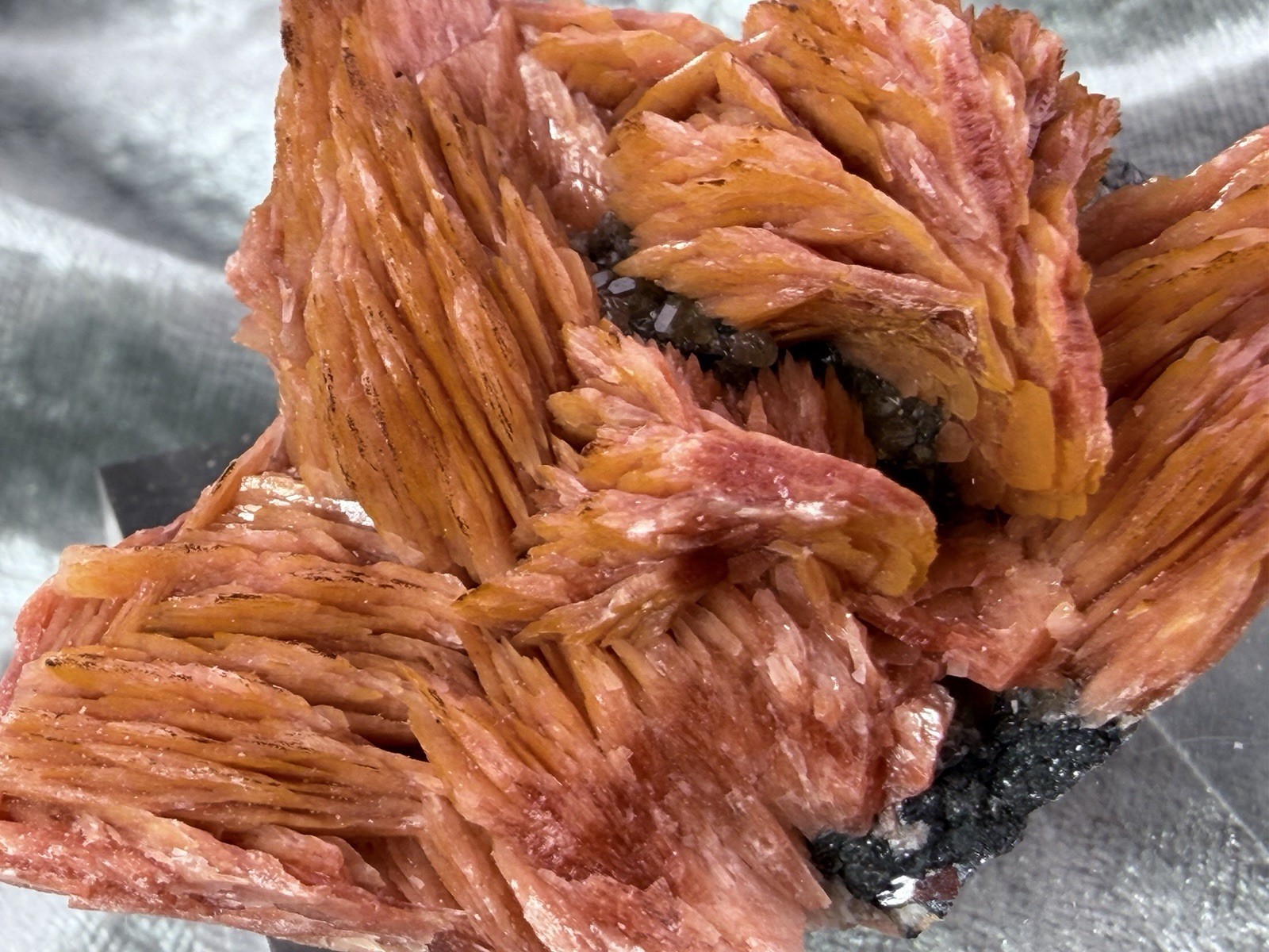 Orange Barite with Galena in Matrix from Morocco  118   g.