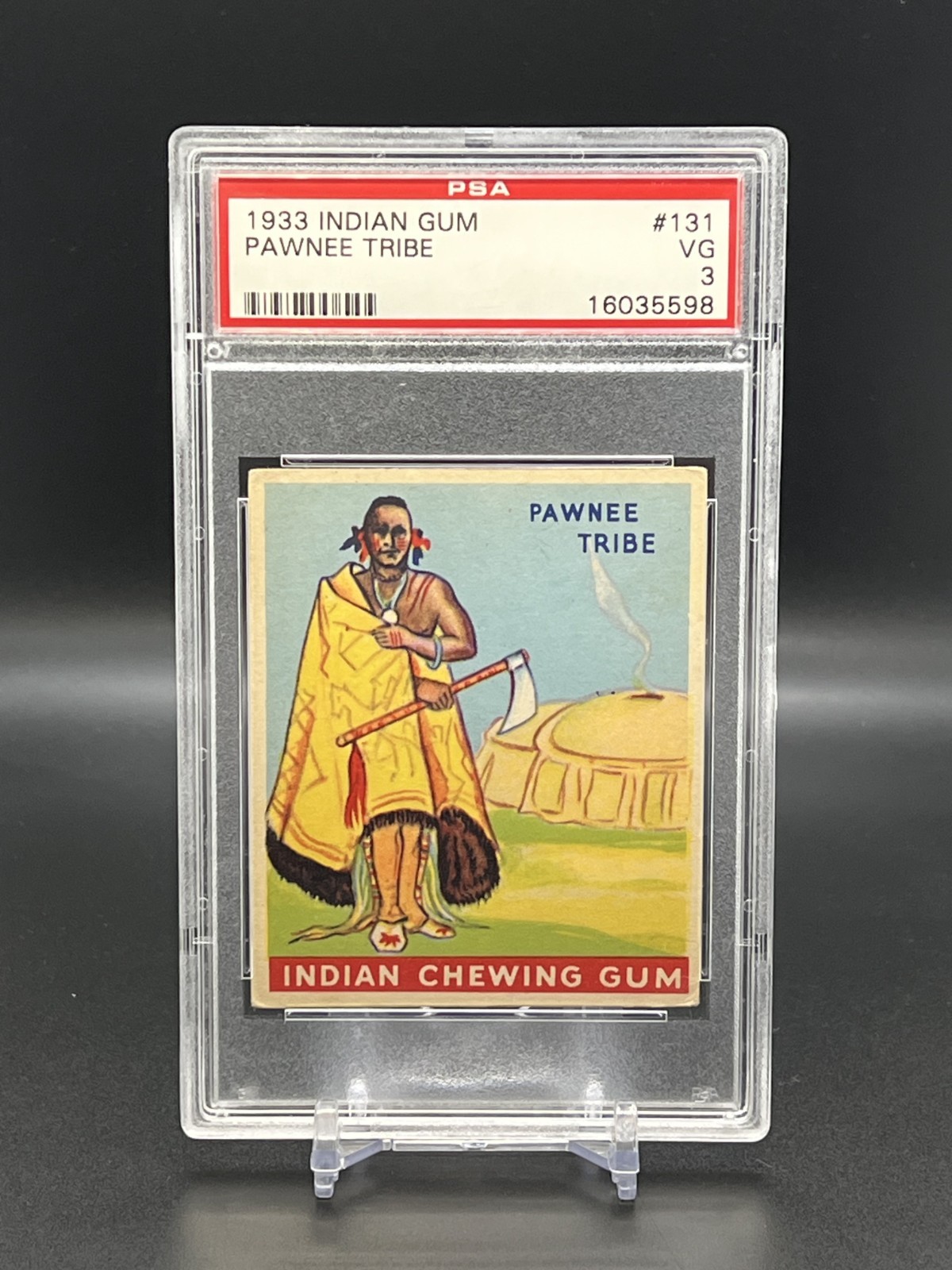 1933 Goudey Indian Gum Chief of the Pawnee Tribe #131 Graded PSA 3 Rare *BNB*