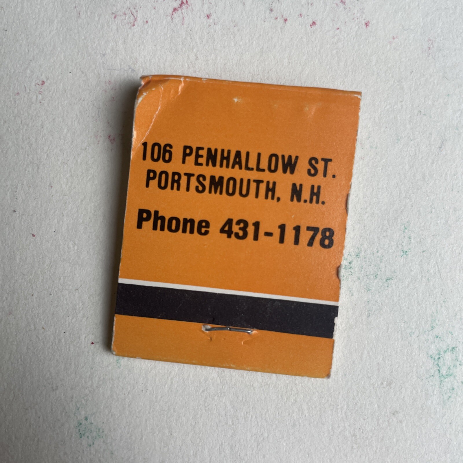 Vintage Goldi’s Deli Orange Matchbox Portsmouth NH 106 Penhallow St Rare